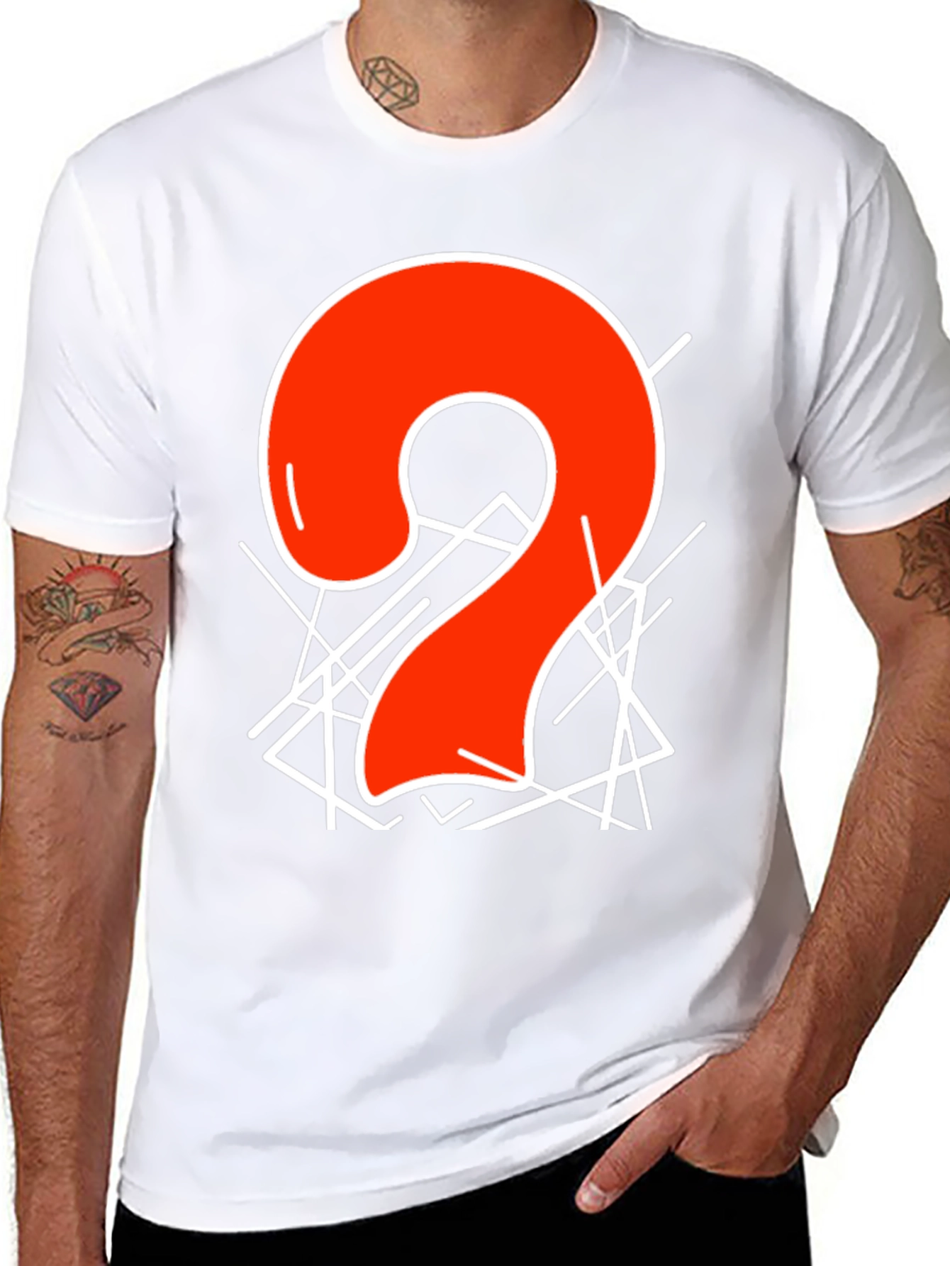 Abstract Number 2 Graphic T-Shirt - Black