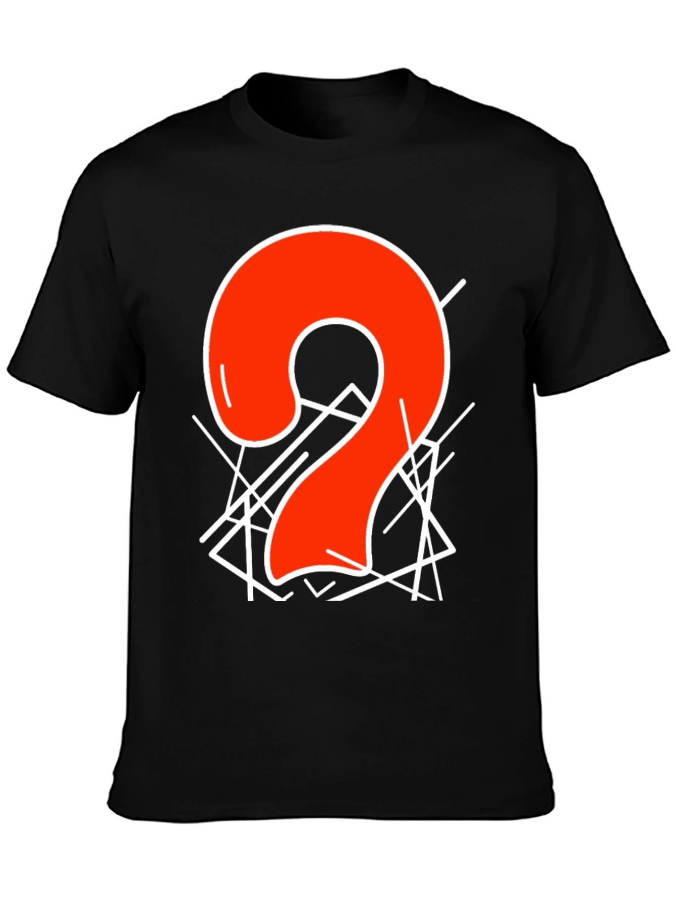 Abstract Number 2 Graphic T-Shirt - Black
