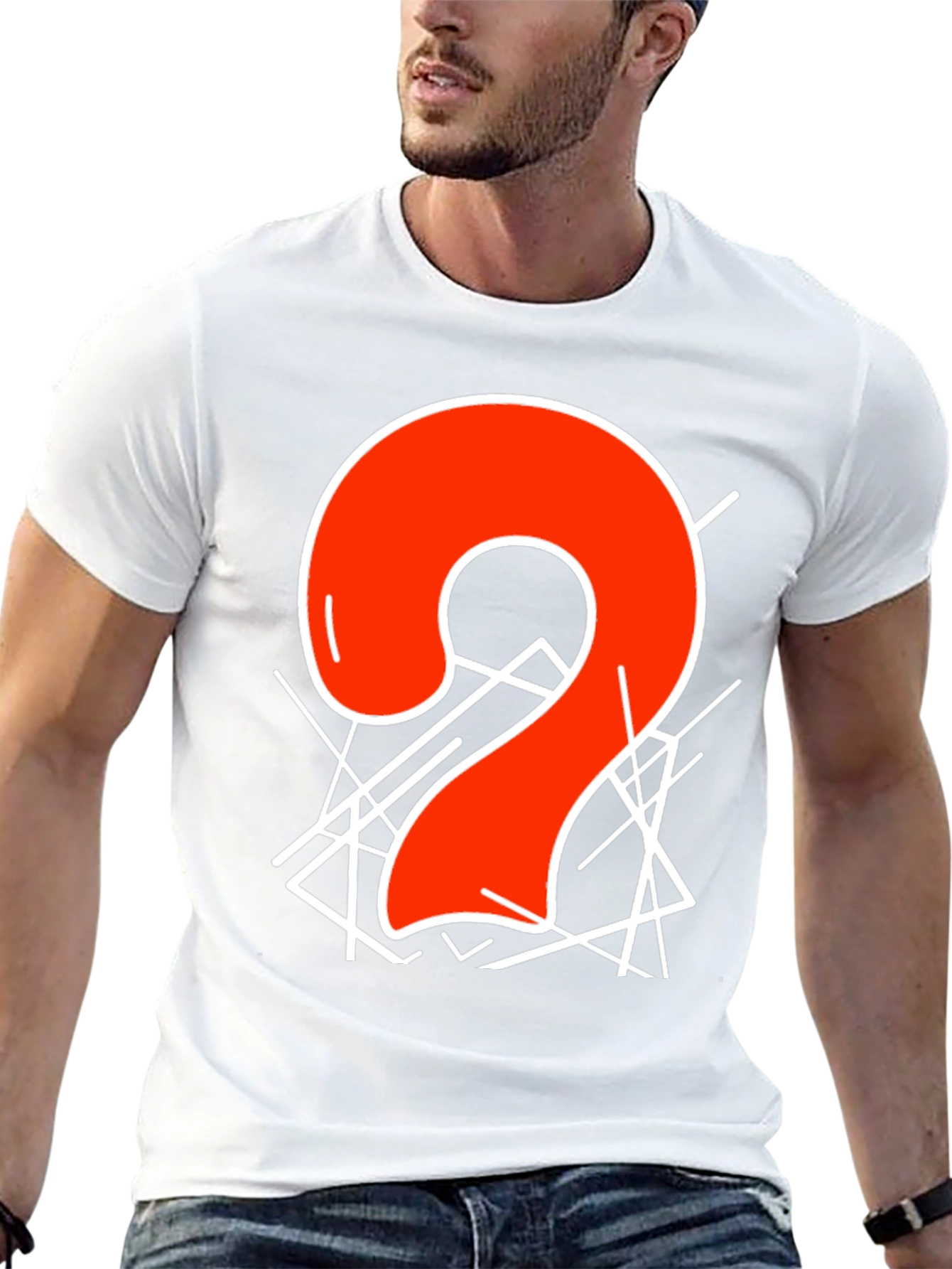 Abstract Number 2 Graphic T-Shirt - Black