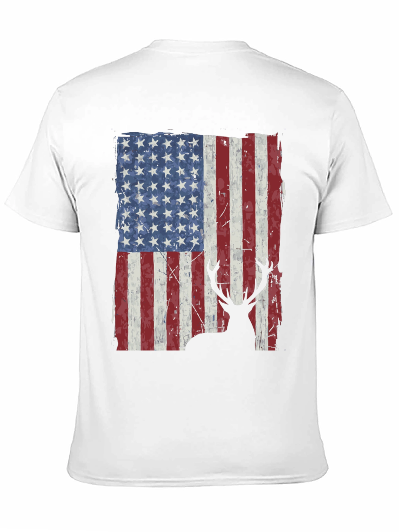 American Flag Deer Graphic T-Shirt