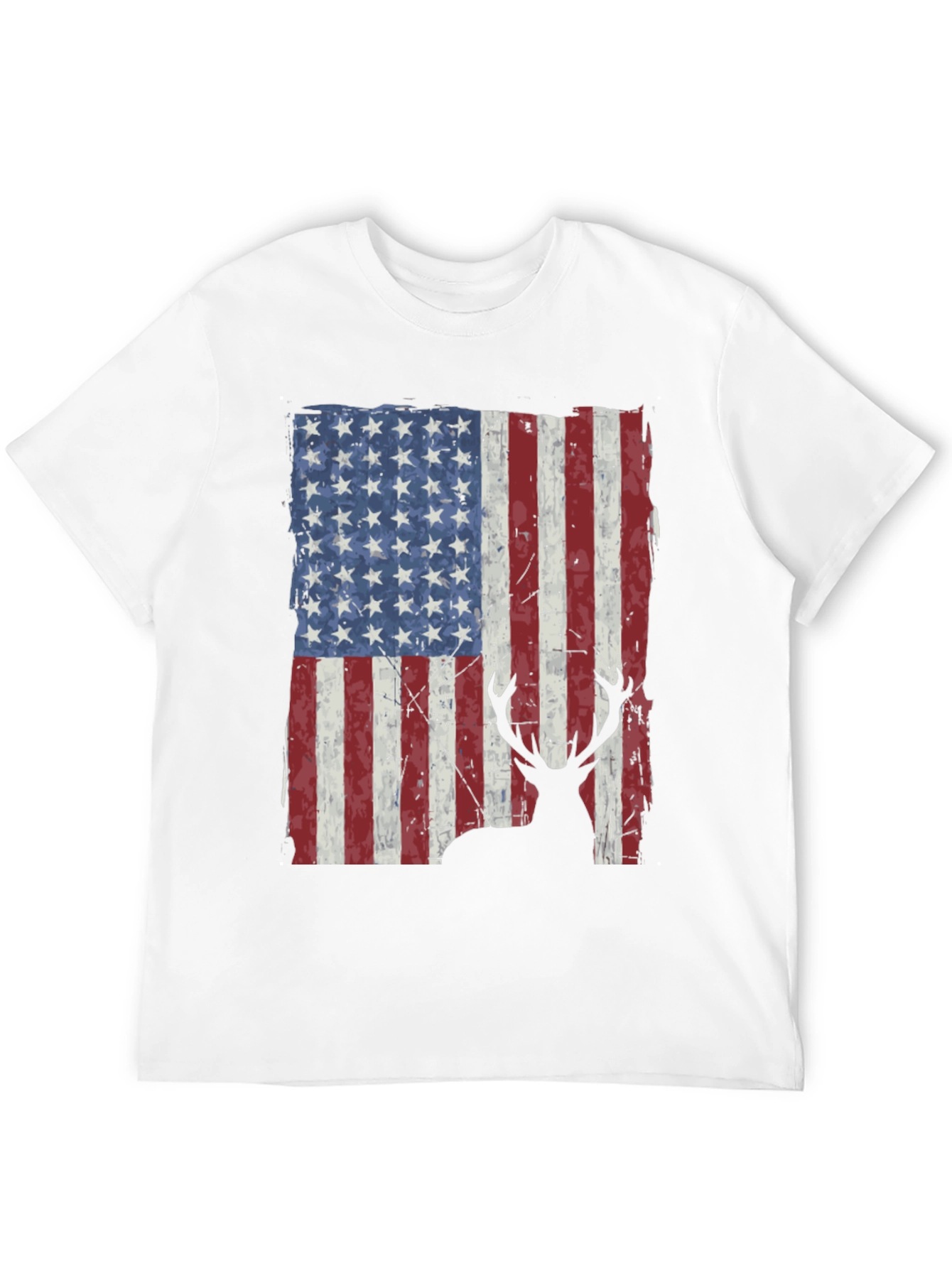 American Flag Deer Graphic T-Shirt