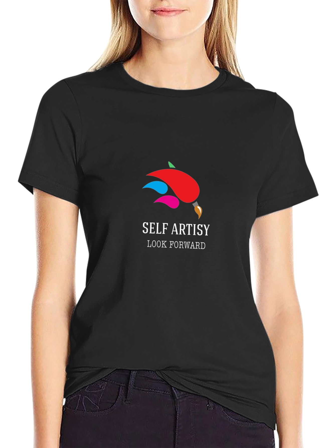 Self Artsy Black T-Shirt