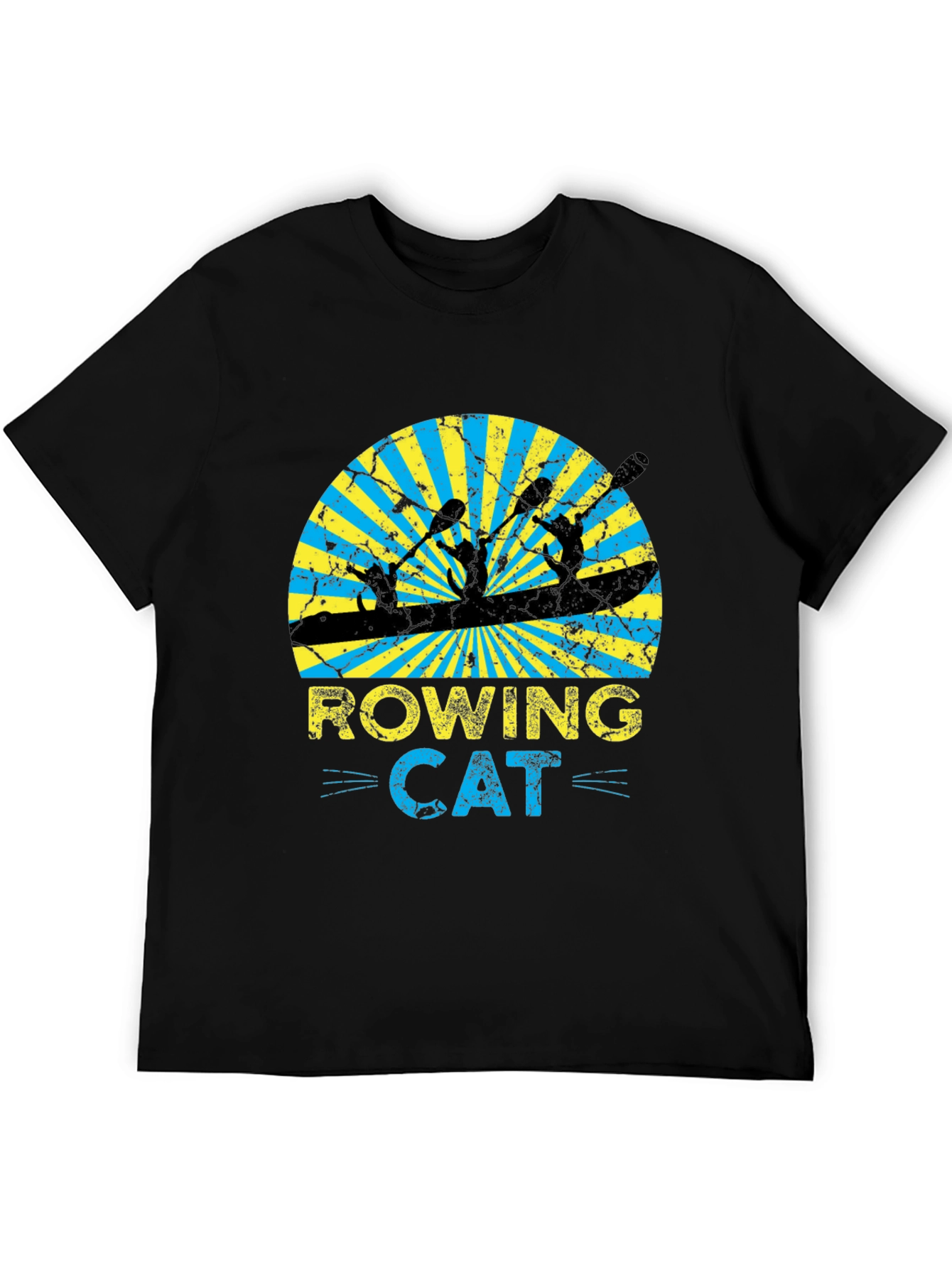 Rowing Cat Graphic T-Shirt