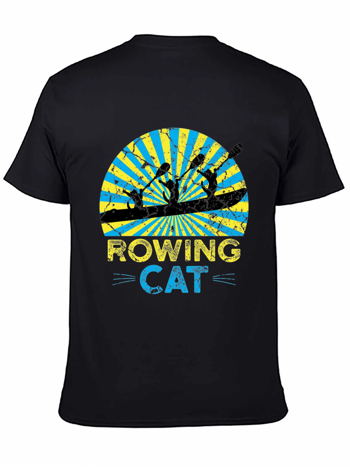 Rowing Cat Graphic T-Shirt