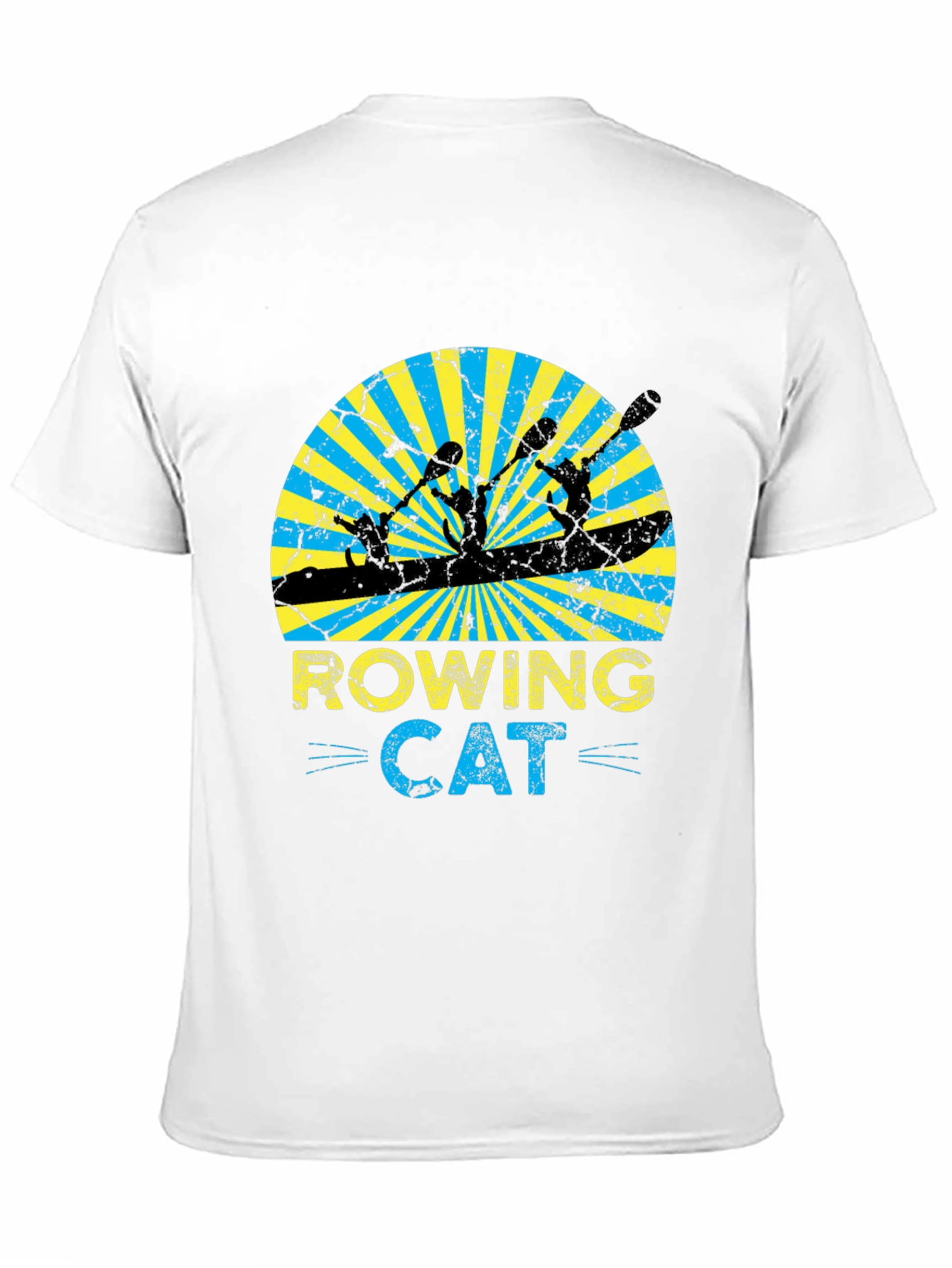 Rowing Cat Graphic T-Shirt