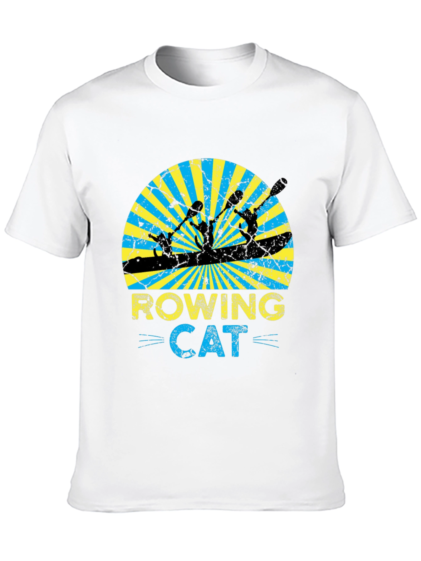Rowing Cat Graphic T-Shirt