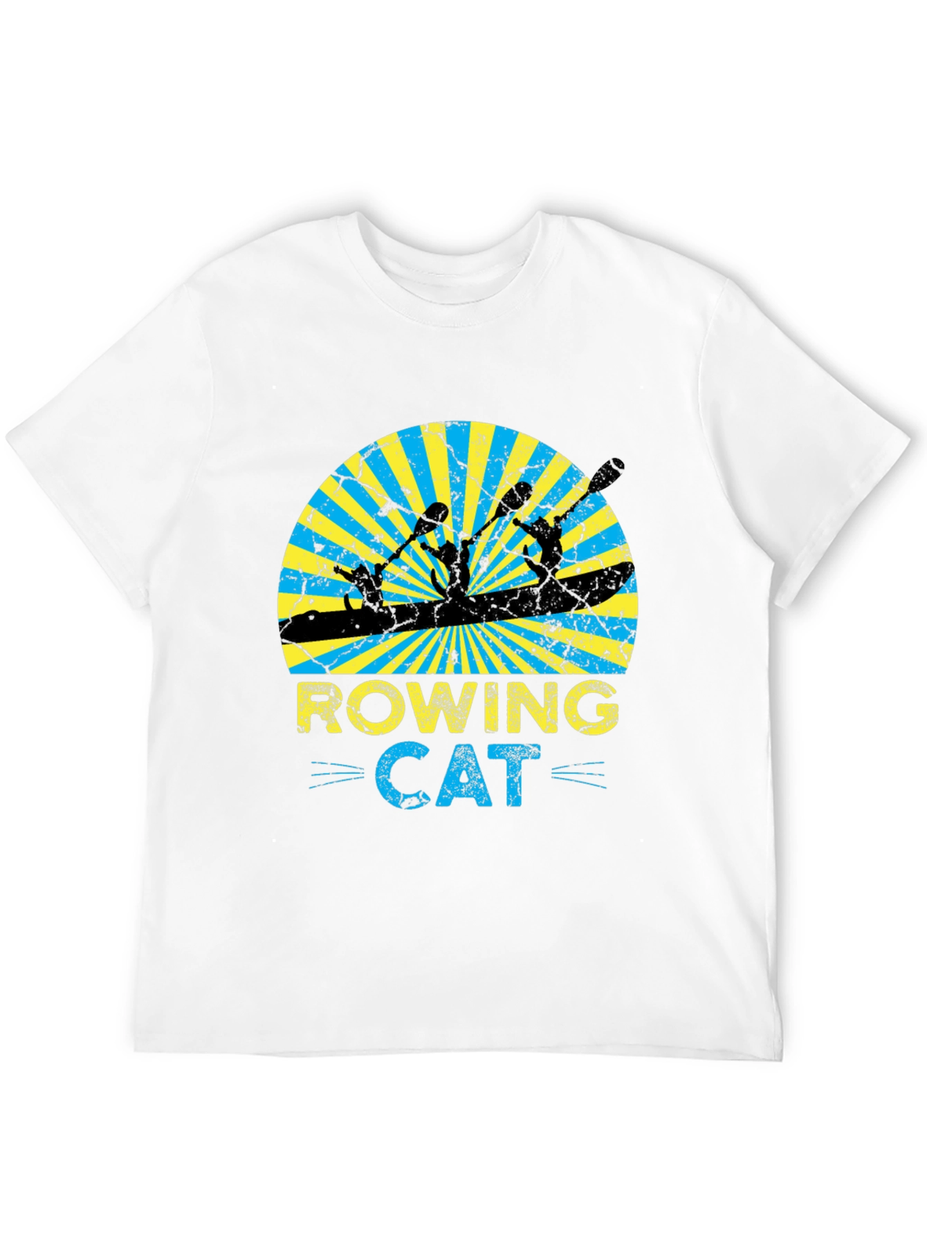 Rowing Cat Graphic T-Shirt