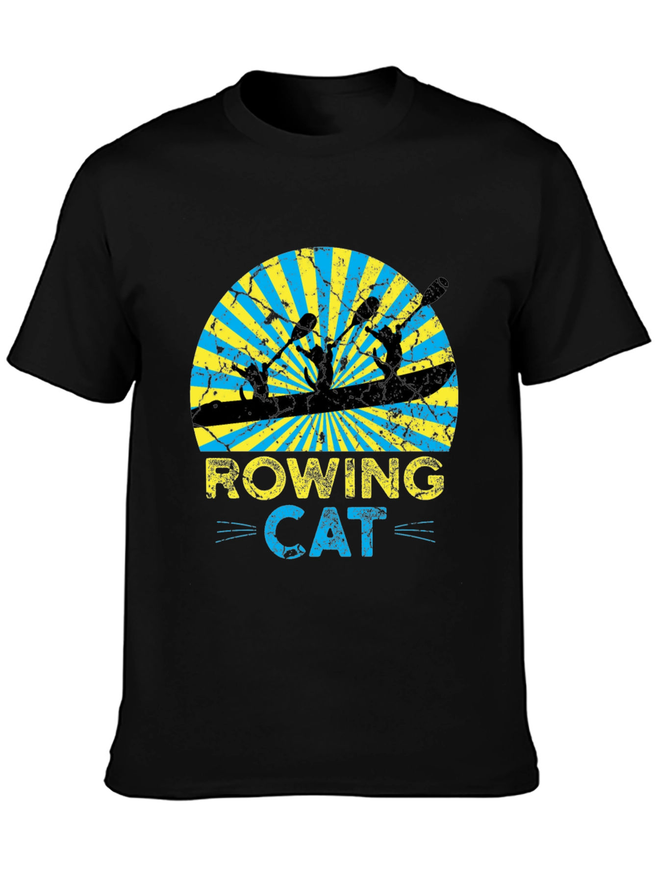 Rowing Cat Graphic T-Shirt