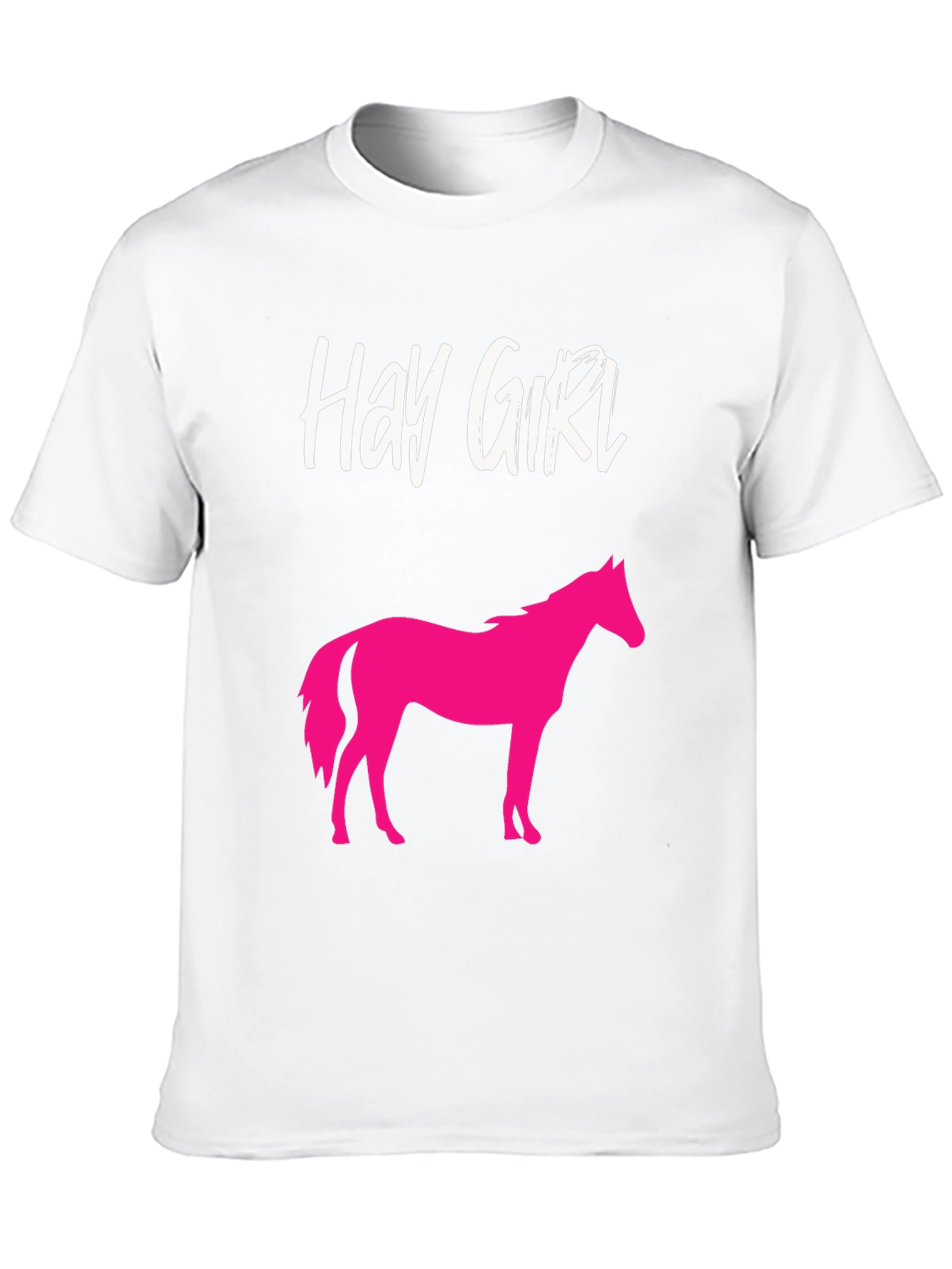 Hay Girl Horse Graphic Tee - Novelty Shirt