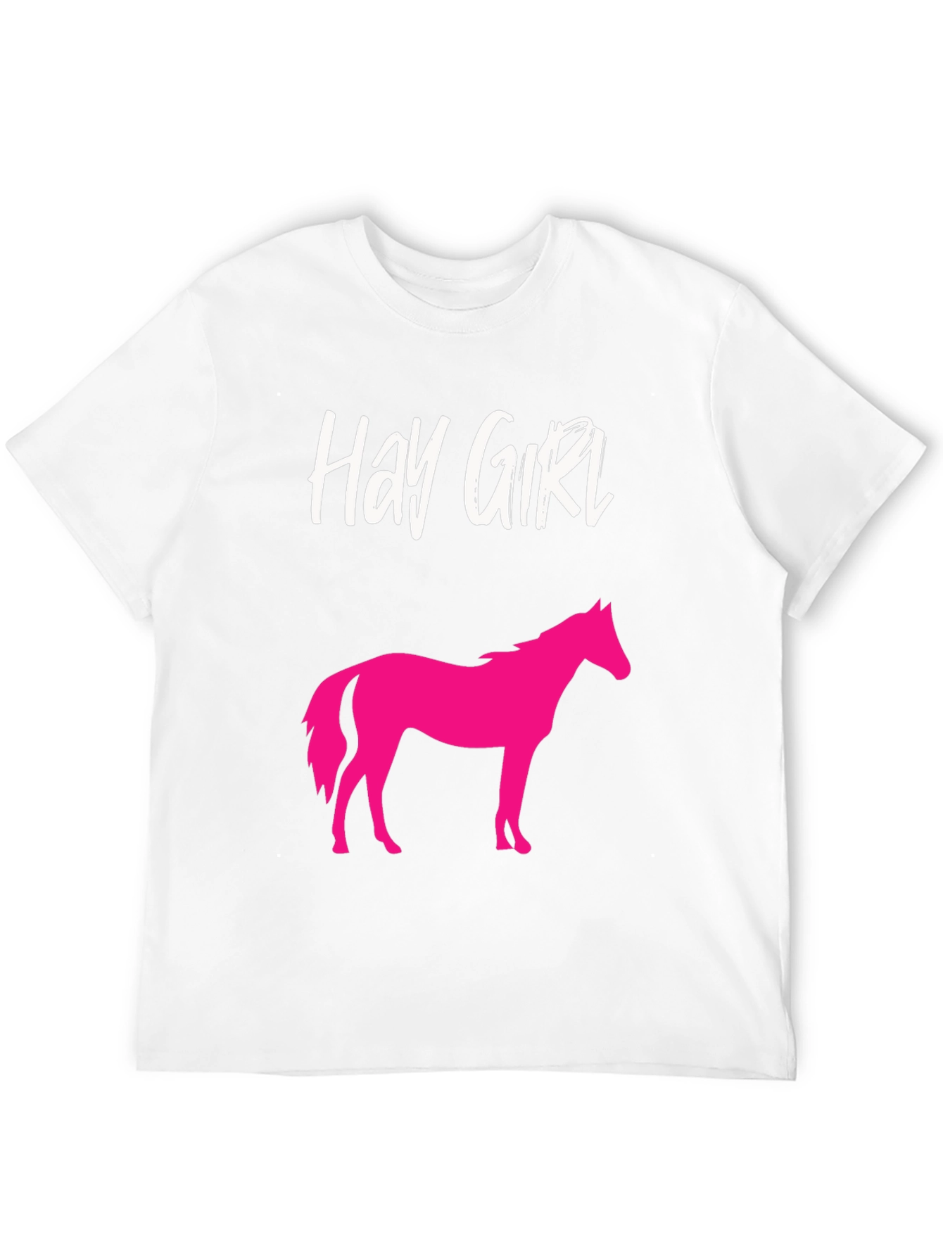 Hay Girl Horse Graphic Tee - Novelty Shirt