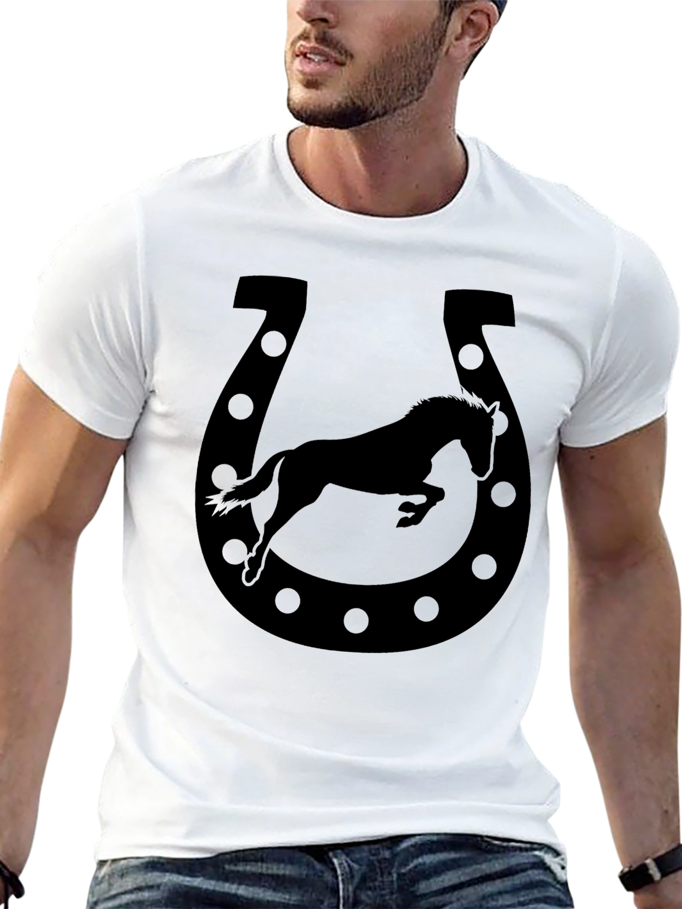 Black Horse Shoe Graphic Tee