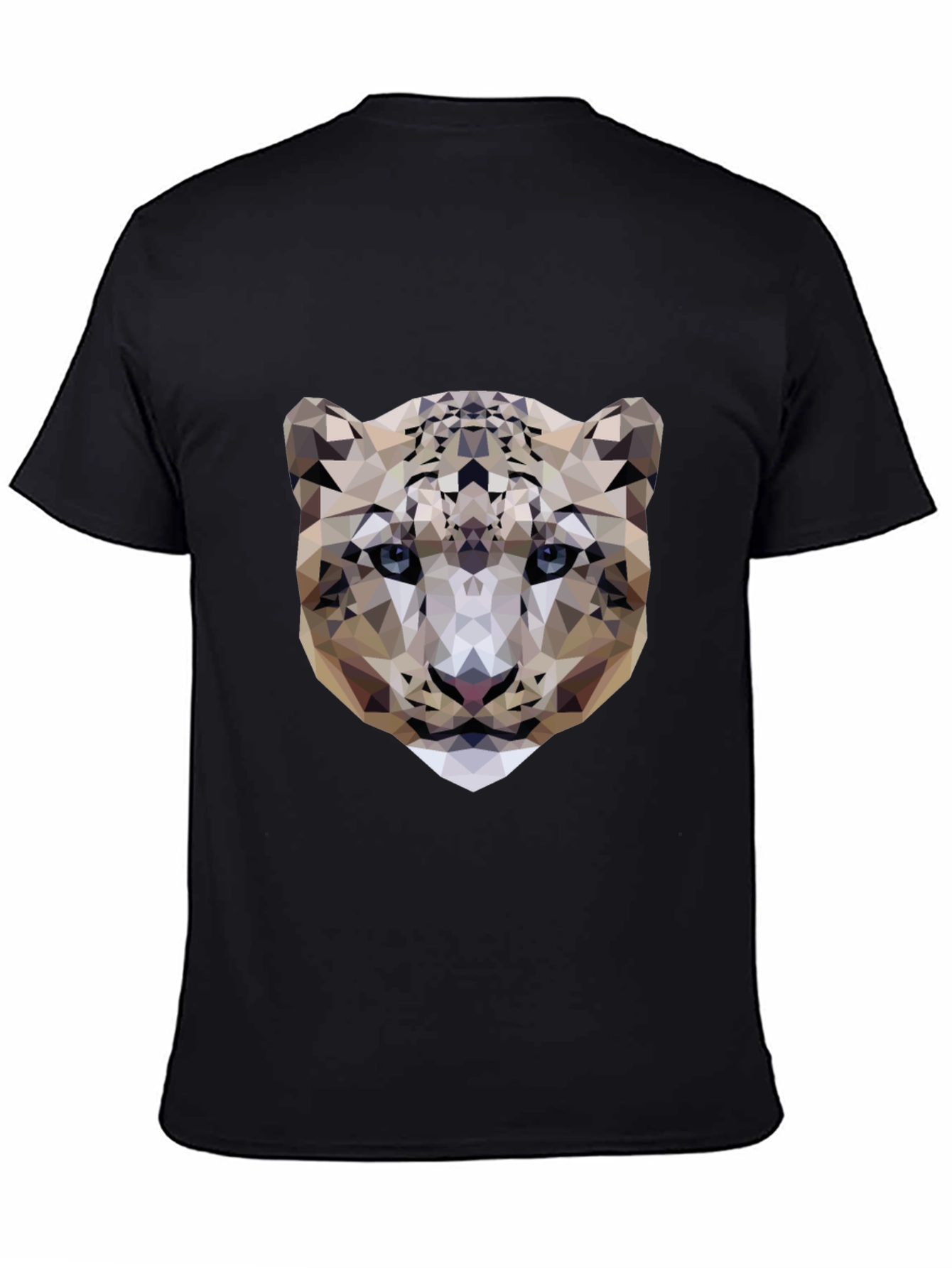Geometric Snow Leopard Graphic Tee - Modern Design