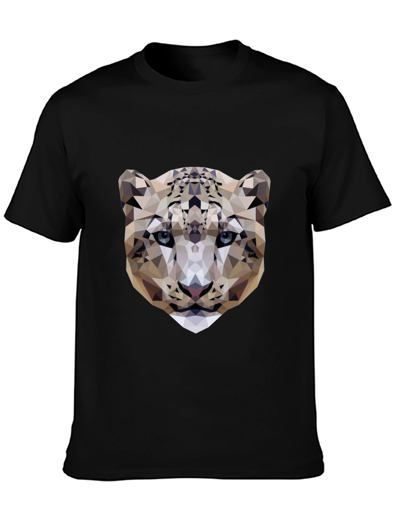 Geometric Snow Leopard Graphic Tee - Modern Design