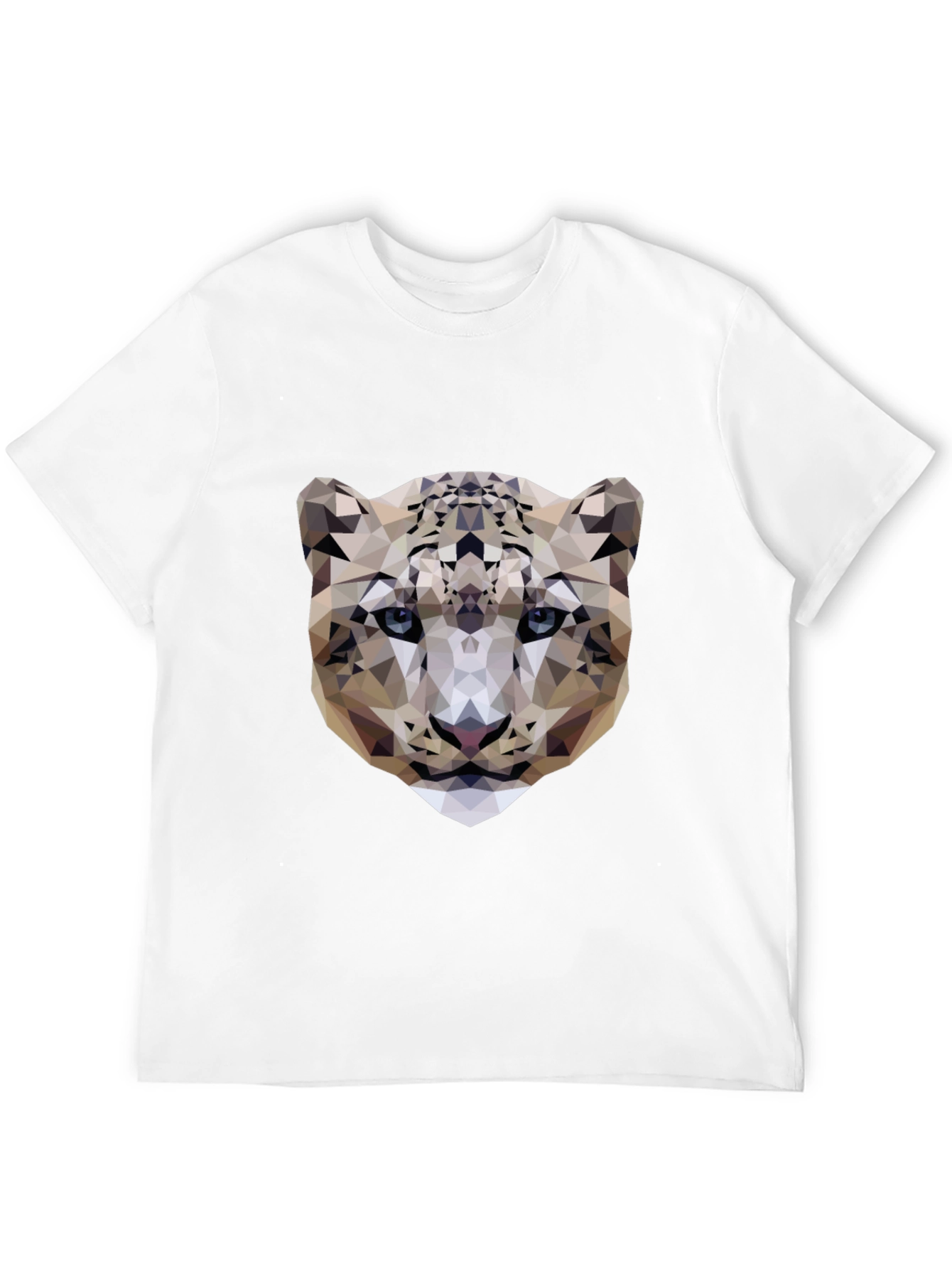Geometric Snow Leopard Graphic Tee - Modern Design