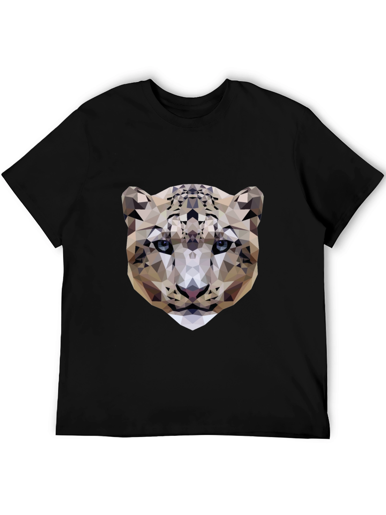 Geometric Snow Leopard Graphic Tee - Modern Design