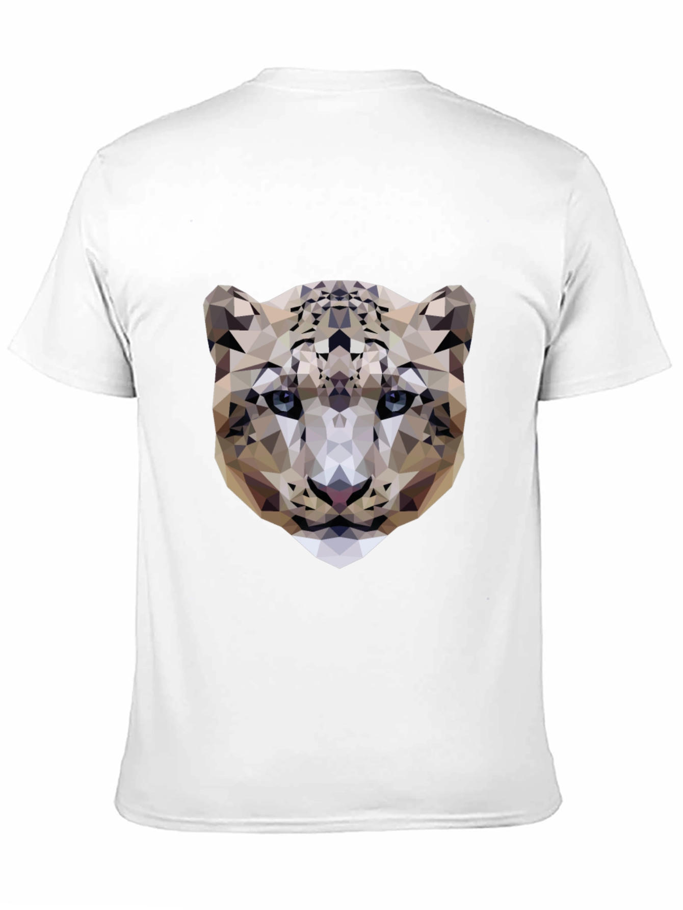 Geometric Snow Leopard Graphic Tee - Modern Design