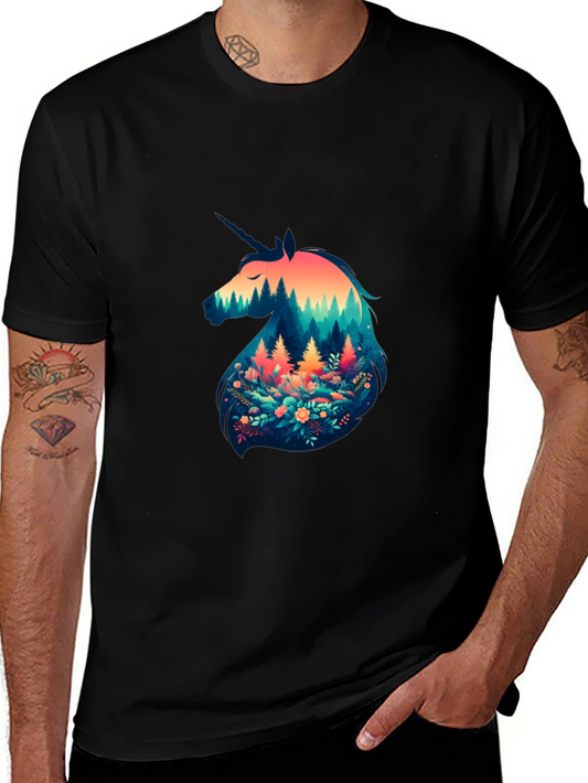 Unicorn Forest Graphic Tee - Nature Lovers Shirt
