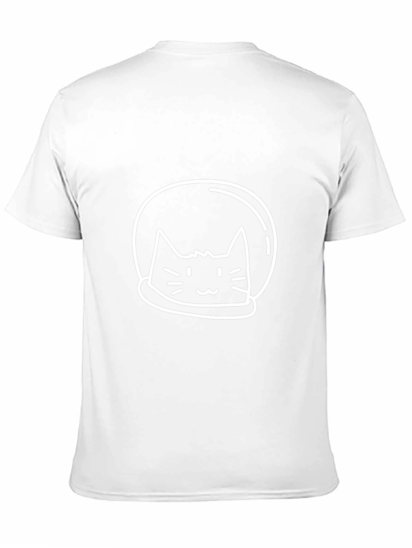 Astronaut Cat Graphic Tee - Black Cotton Casual Shirt