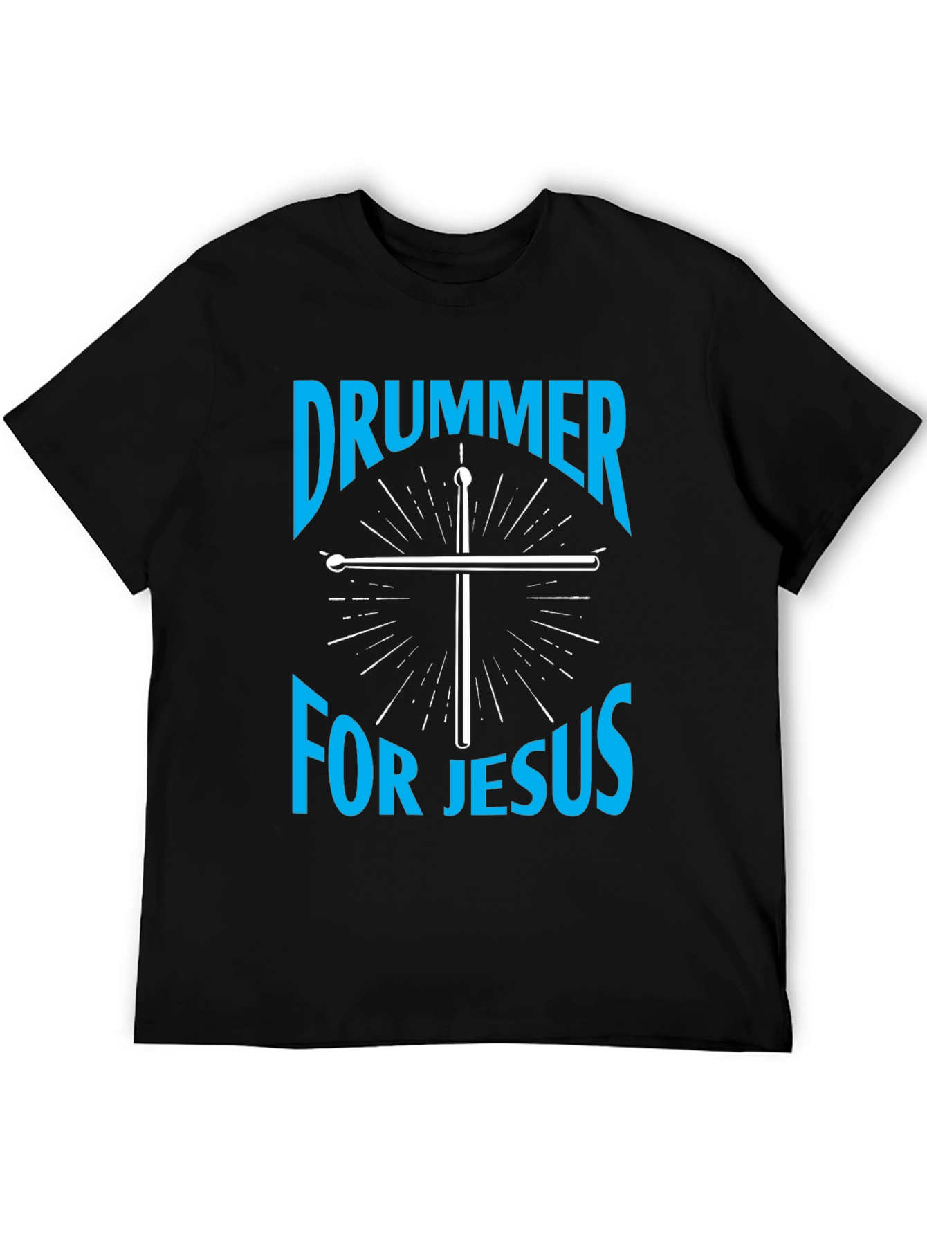 Drummer for Jesus Black Graphic Tee