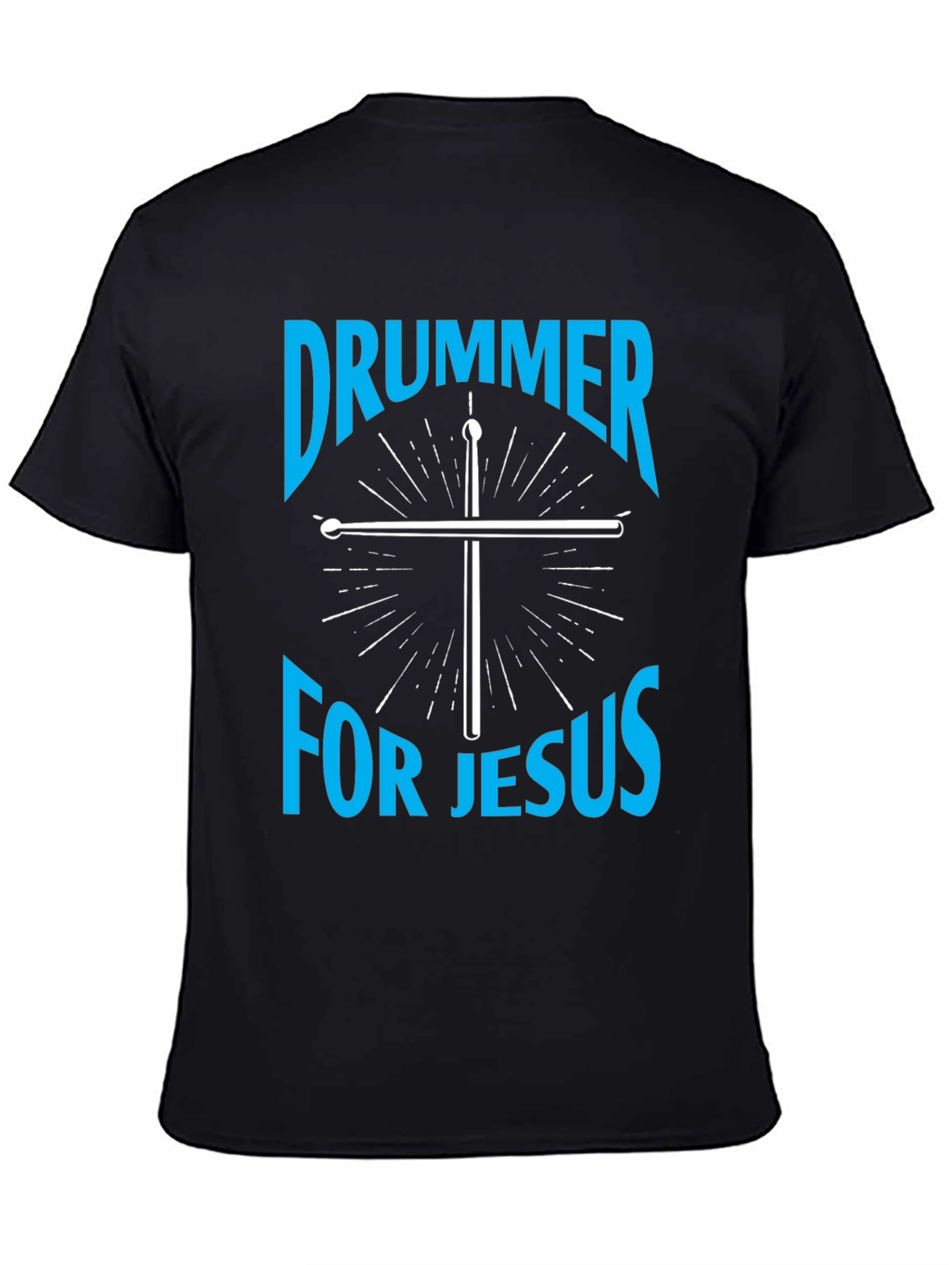 Drummer for Jesus Black Graphic Tee