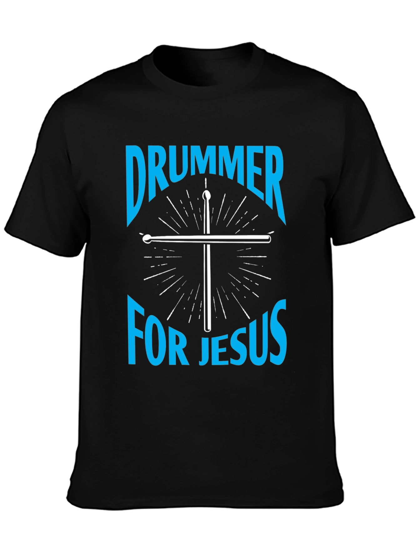 Drummer for Jesus Black Graphic Tee