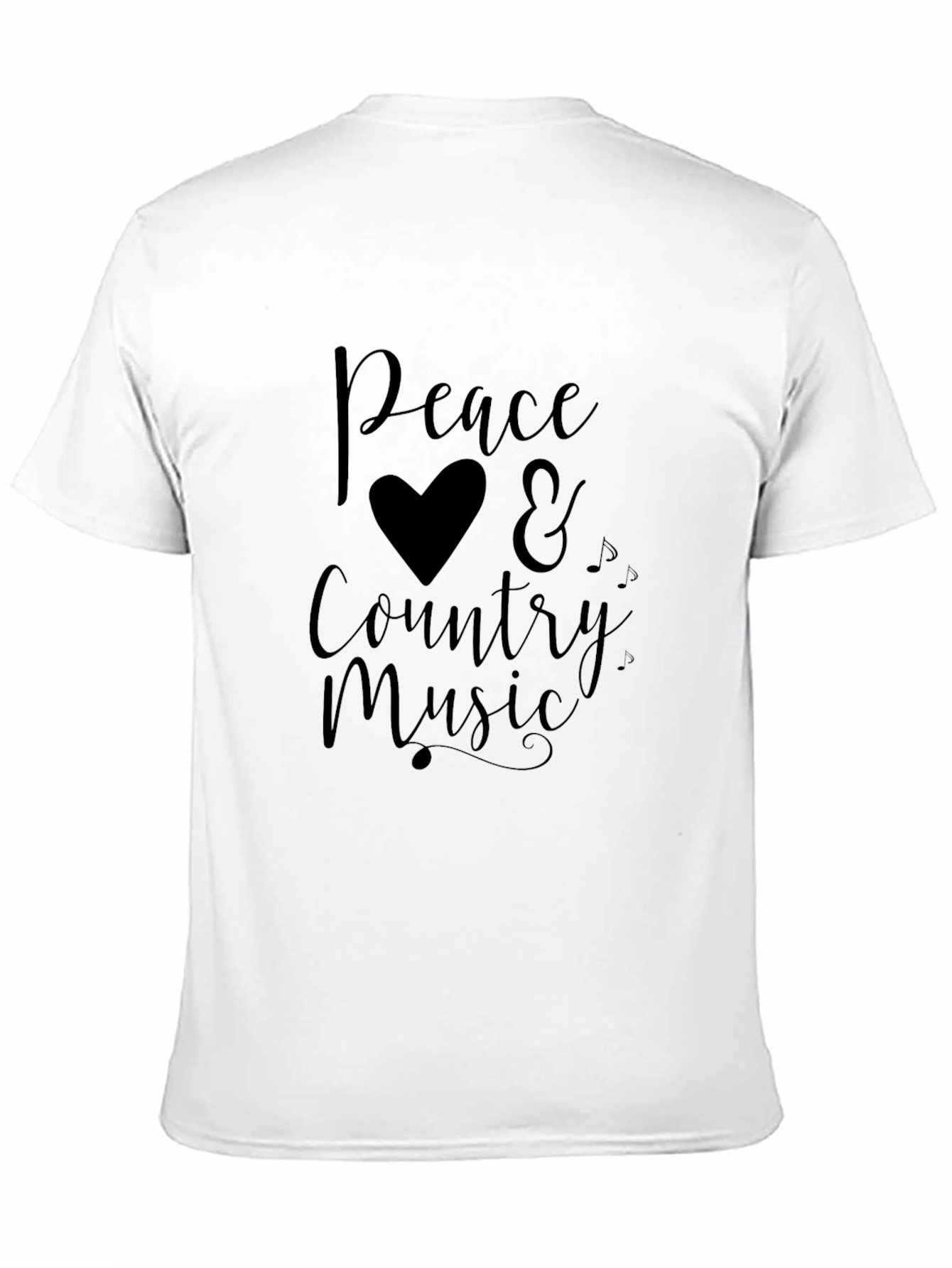 Peace Love & Country Music Black T-Shirt