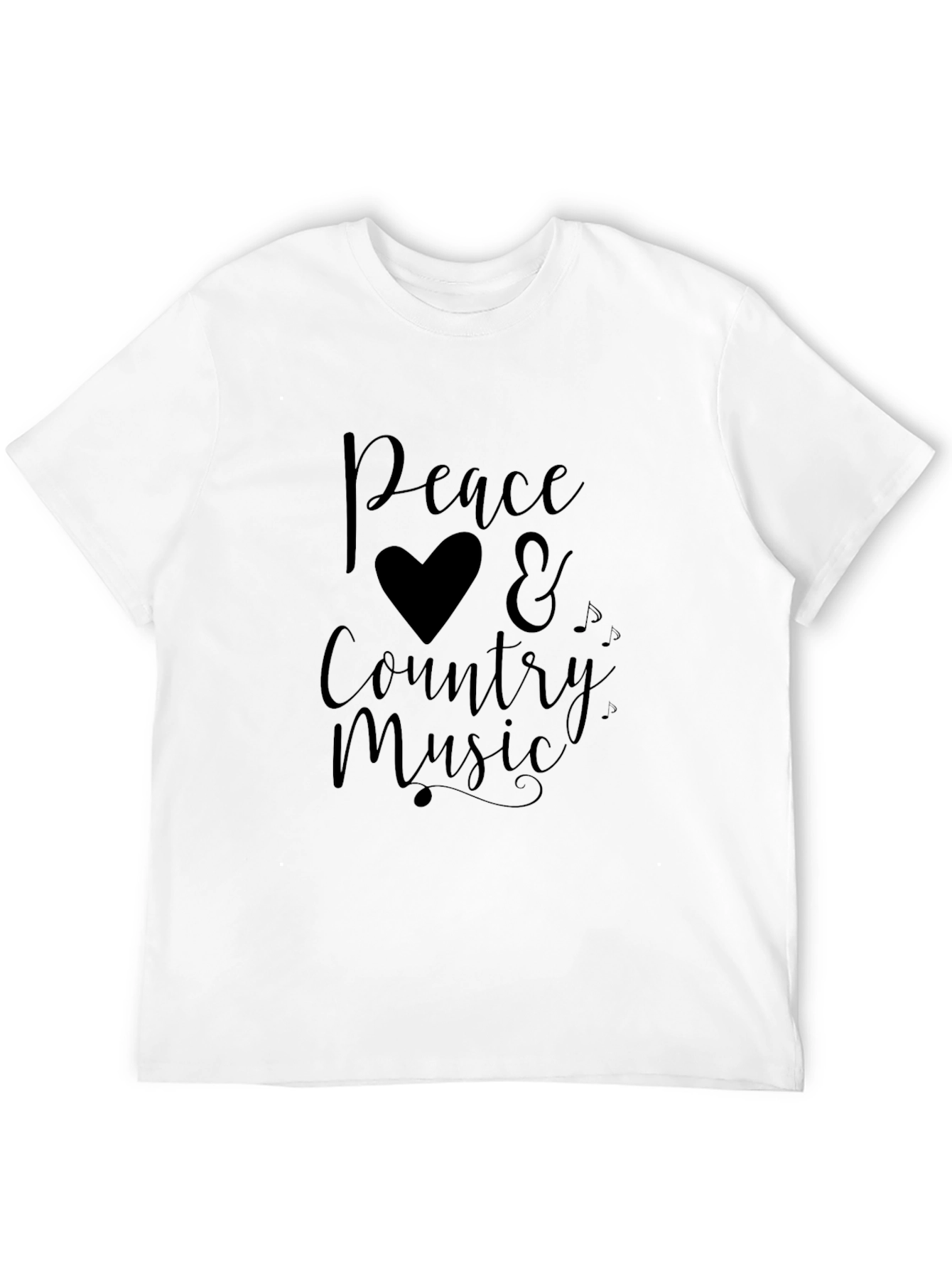 Peace Love & Country Music Black T-Shirt