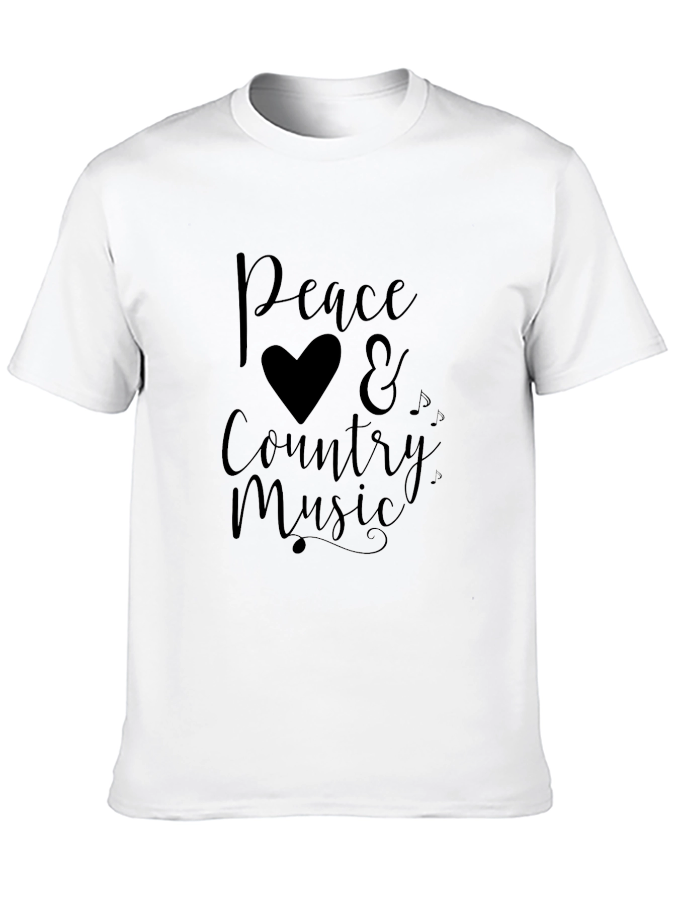 Peace Love & Country Music Black T-Shirt