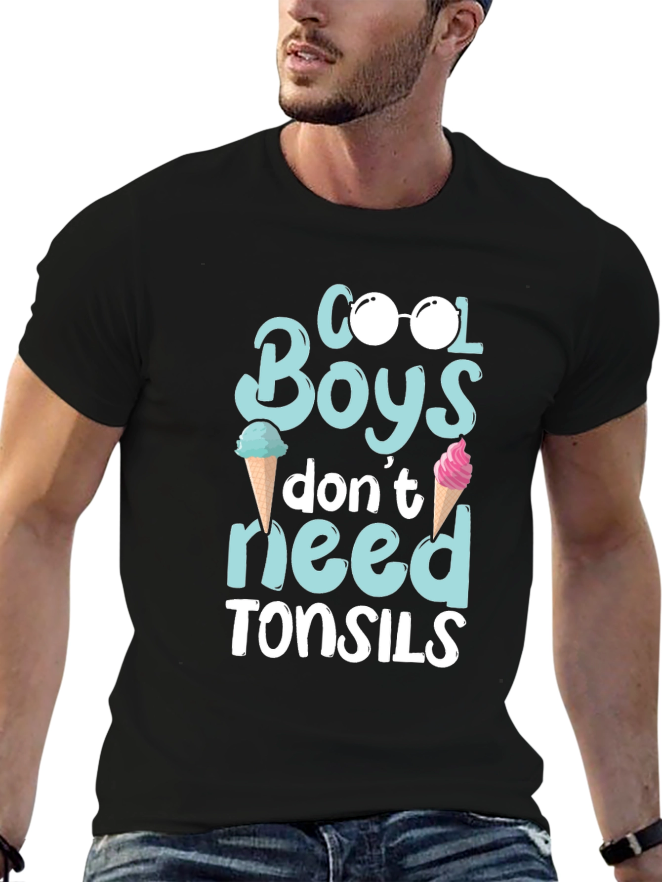 Cool Boys T-Shirt: Ice Cream & Sunglasses