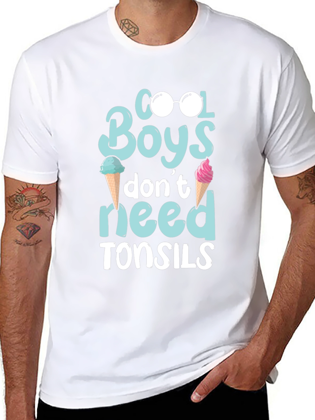 Cool Boys T-Shirt: Ice Cream & Sunglasses
