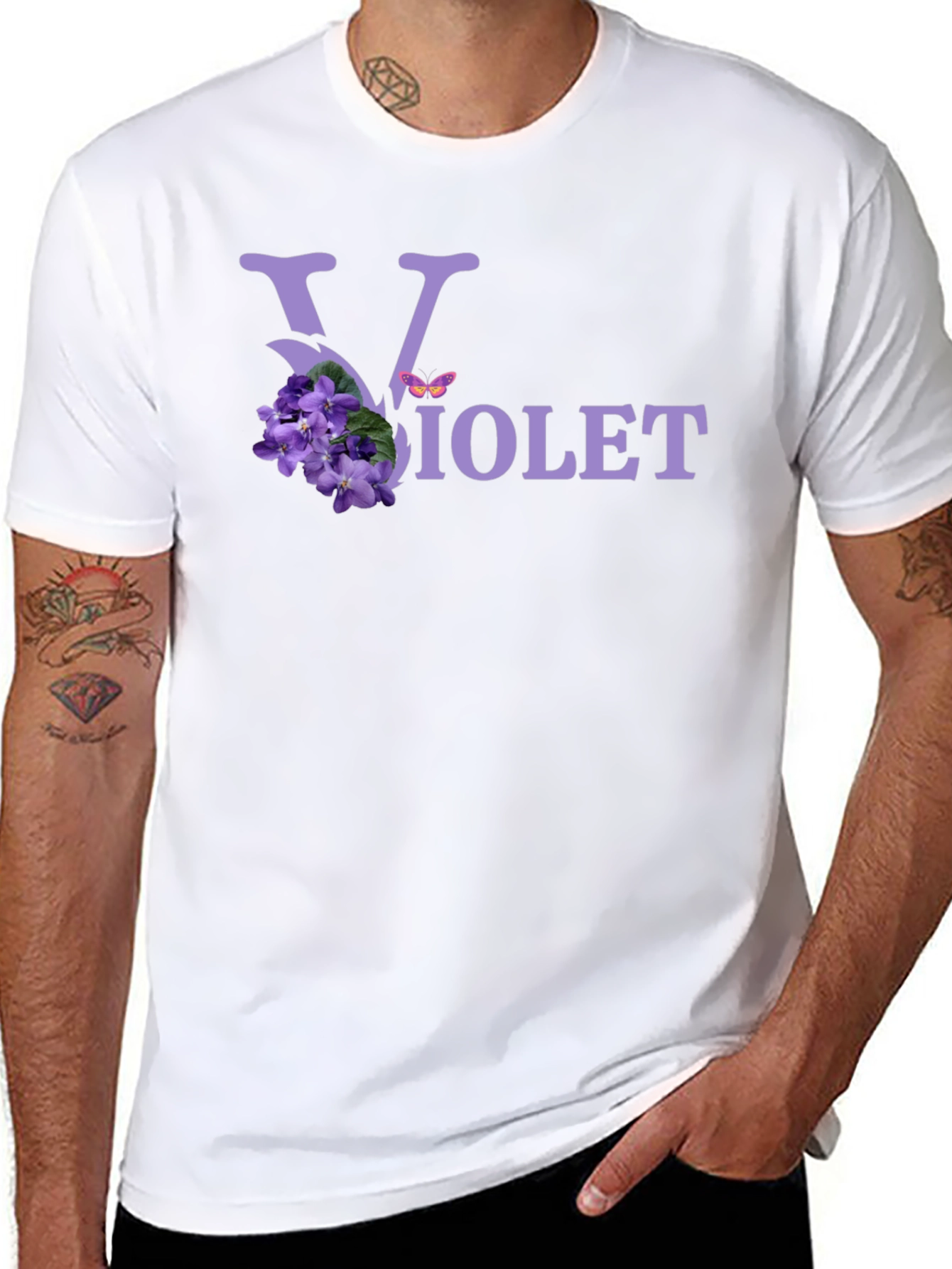 Violet Flower Graphic T-Shirt