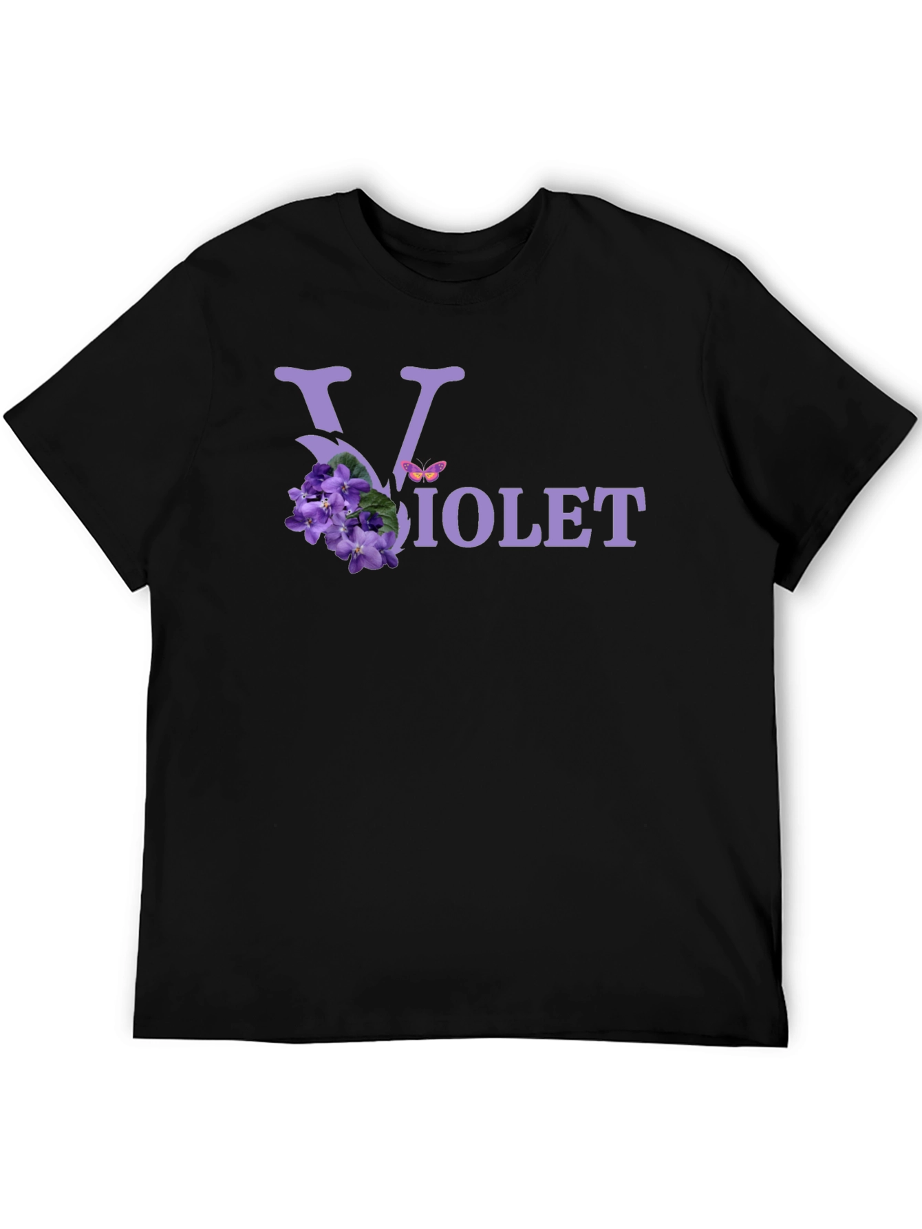 Violet Flower Graphic T-Shirt