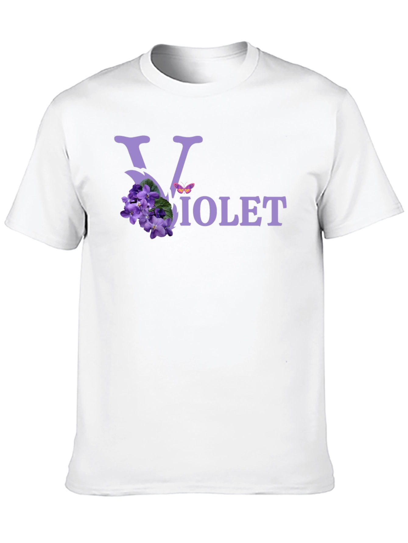 Violet Flower Graphic T-Shirt