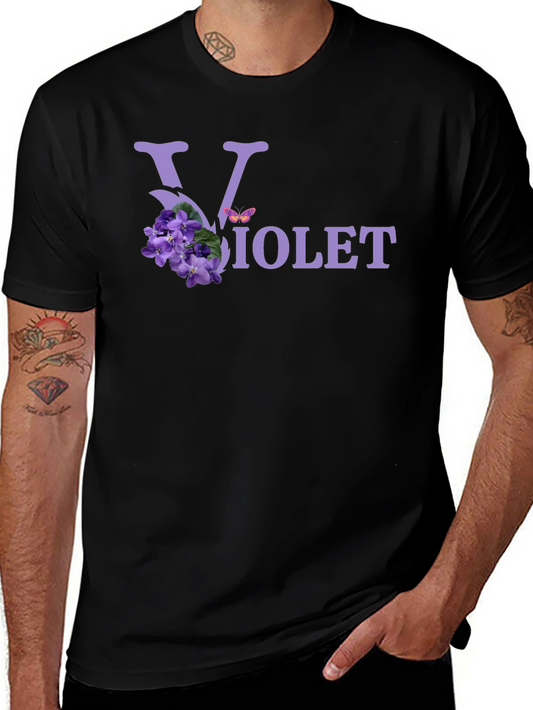 Violet Flower Graphic T-Shirt
