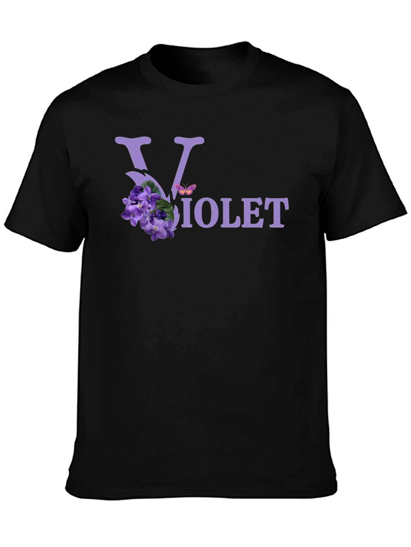 Violet Flower Graphic T-Shirt