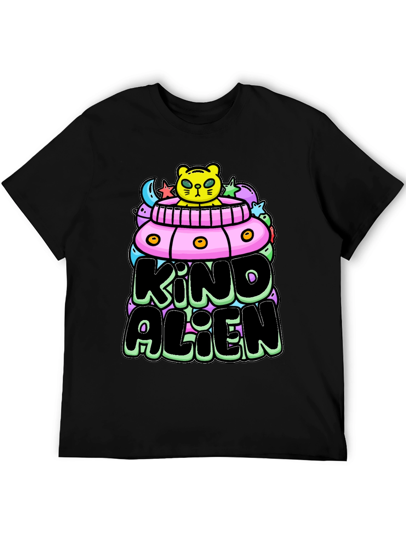 Kind Alien Graphic Tee - Black Unisex T-Shirt