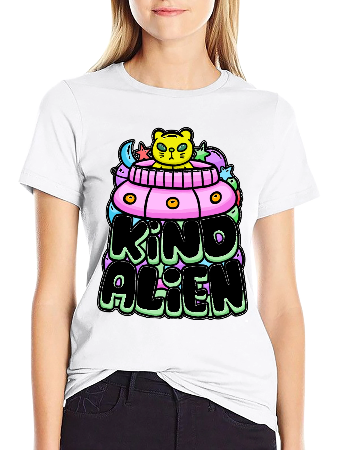 Kind Alien Graphic Tee - Black Unisex T-Shirt