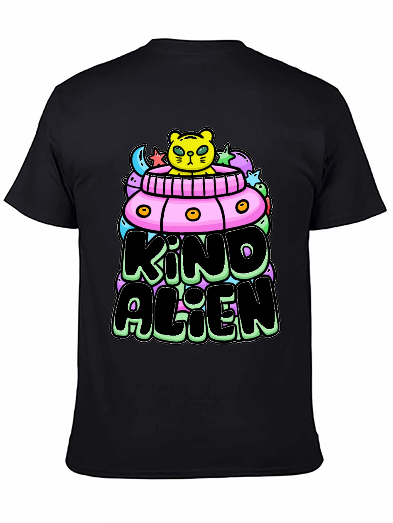 Kind Alien Graphic Tee - Black Unisex T-Shirt