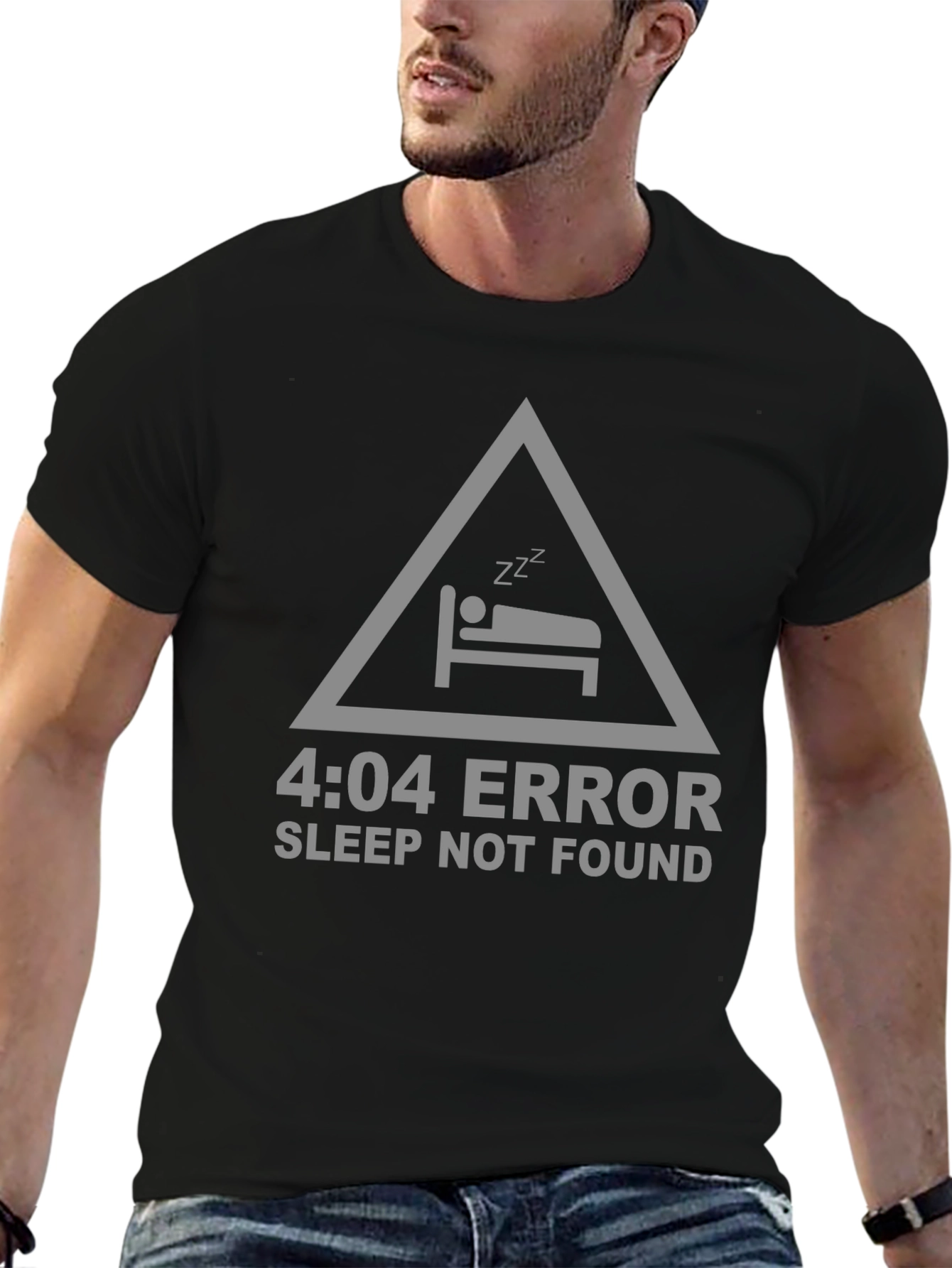 4:04 Error Sleep Not Found Black T-Shirt