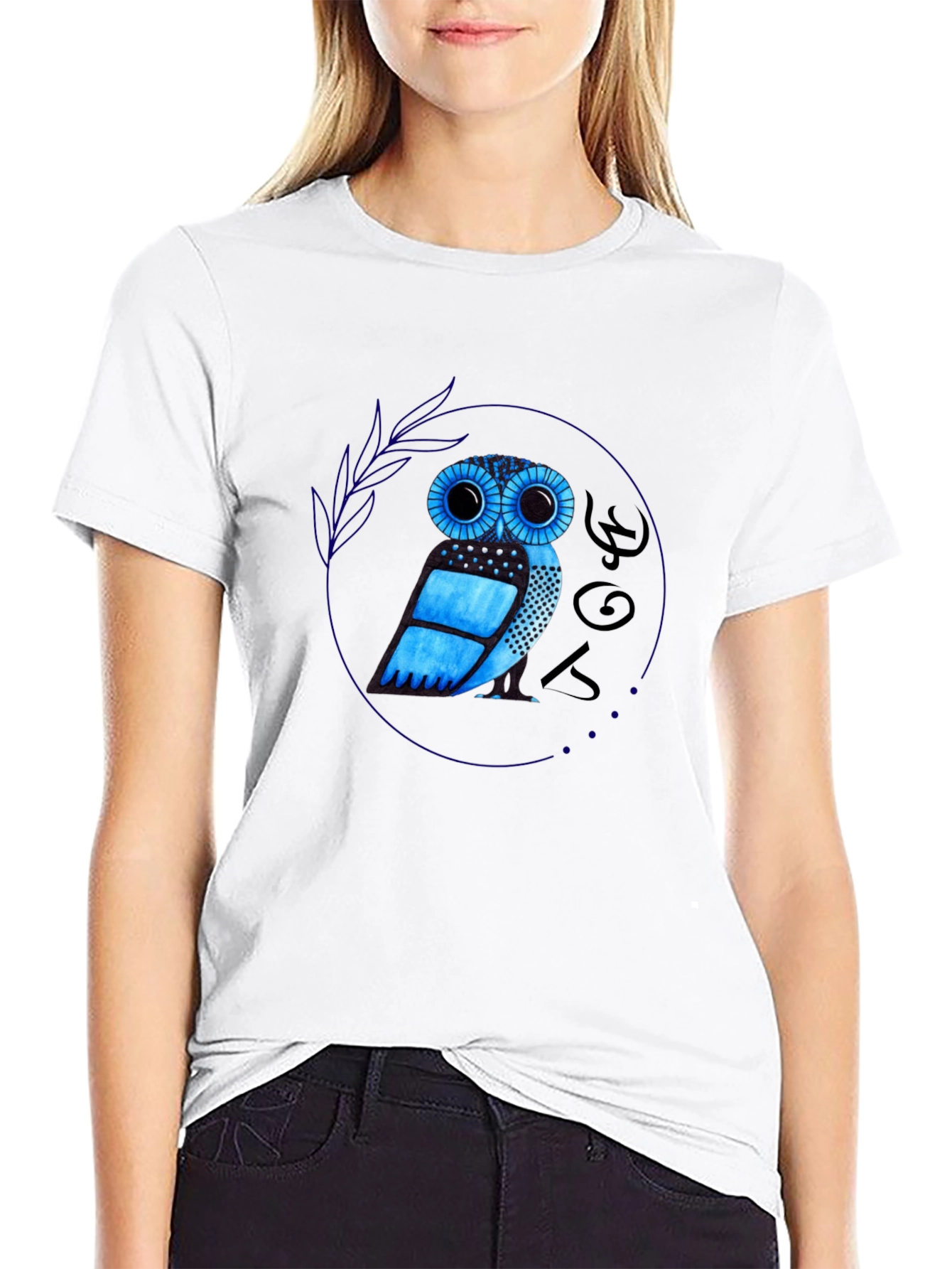 Owl Graphic Tee - Black Cotton Blend