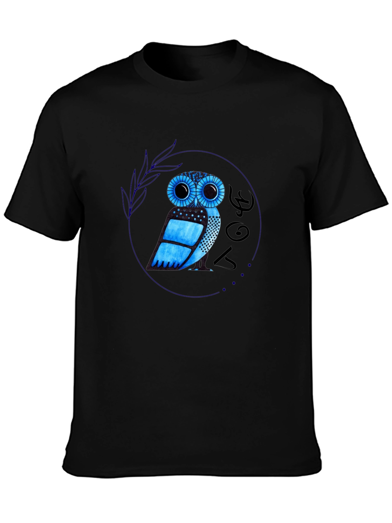 Owl Graphic Tee - Black Cotton Blend