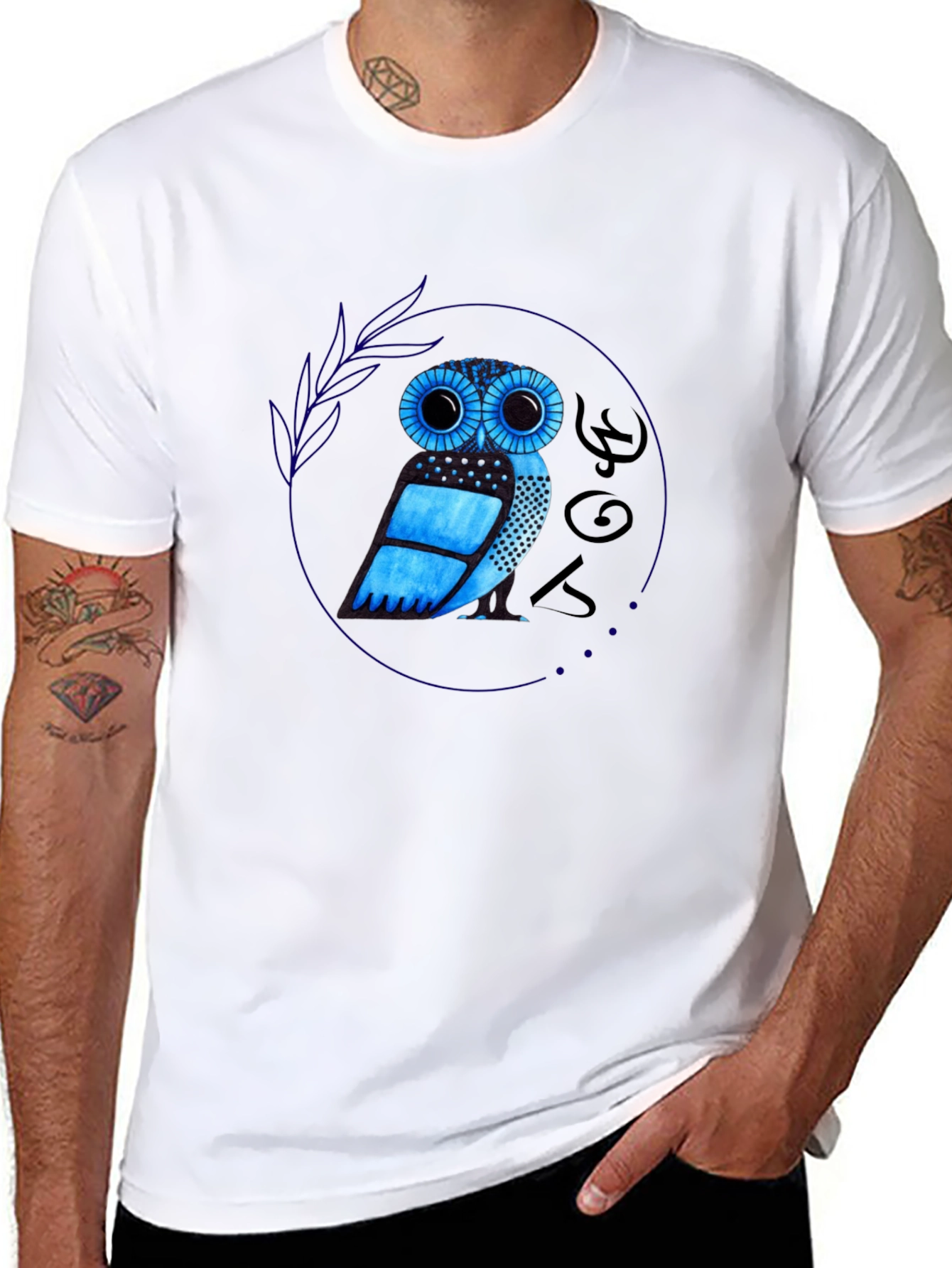 Owl Graphic Tee - Black Cotton Blend
