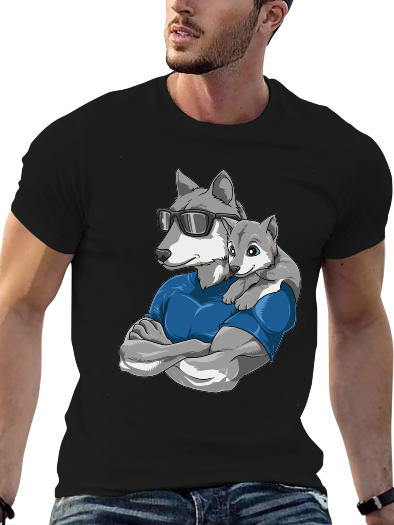 Cool Wolf Dad T-Shirt