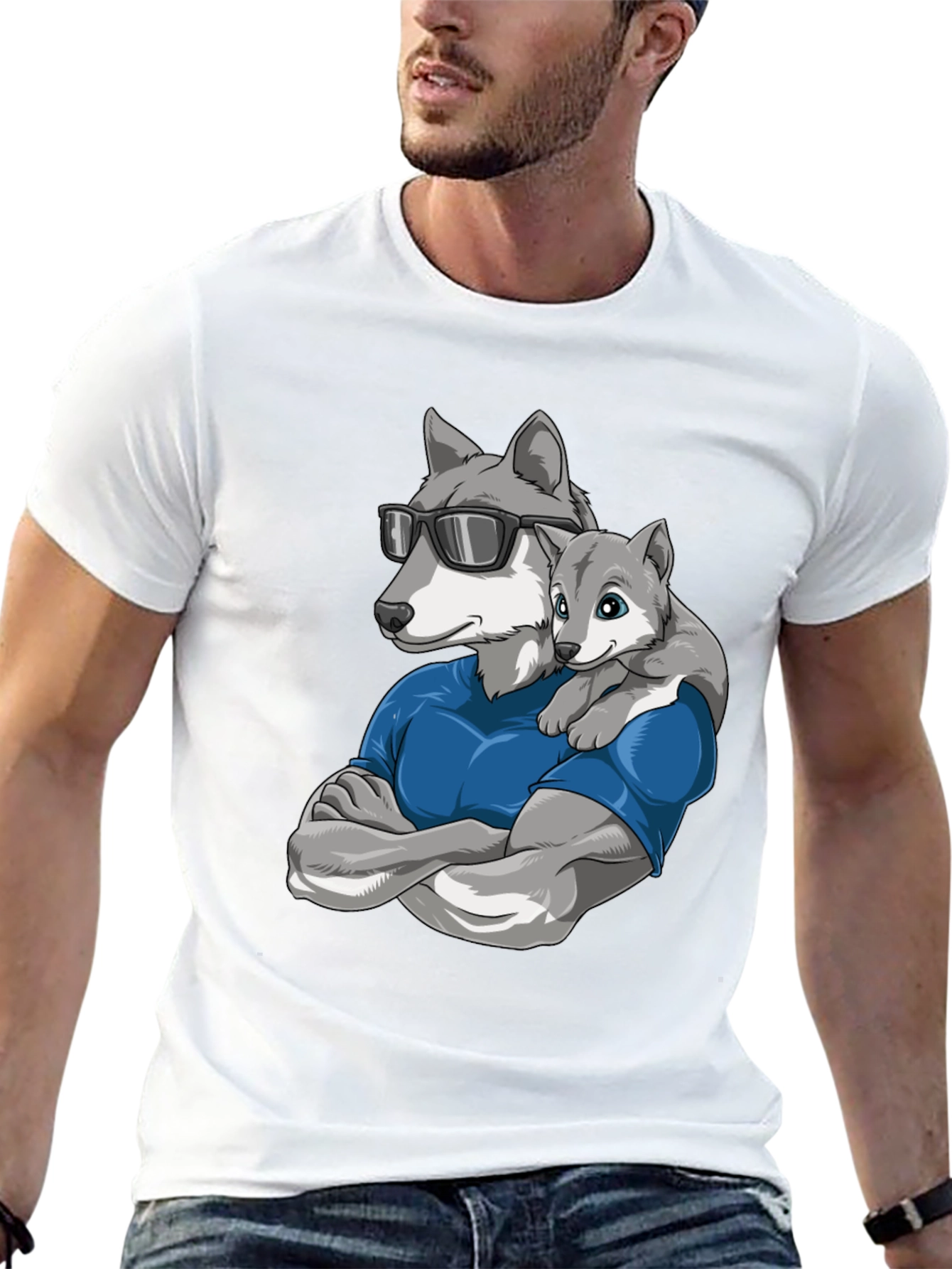 Cool Wolf Dad T-Shirt