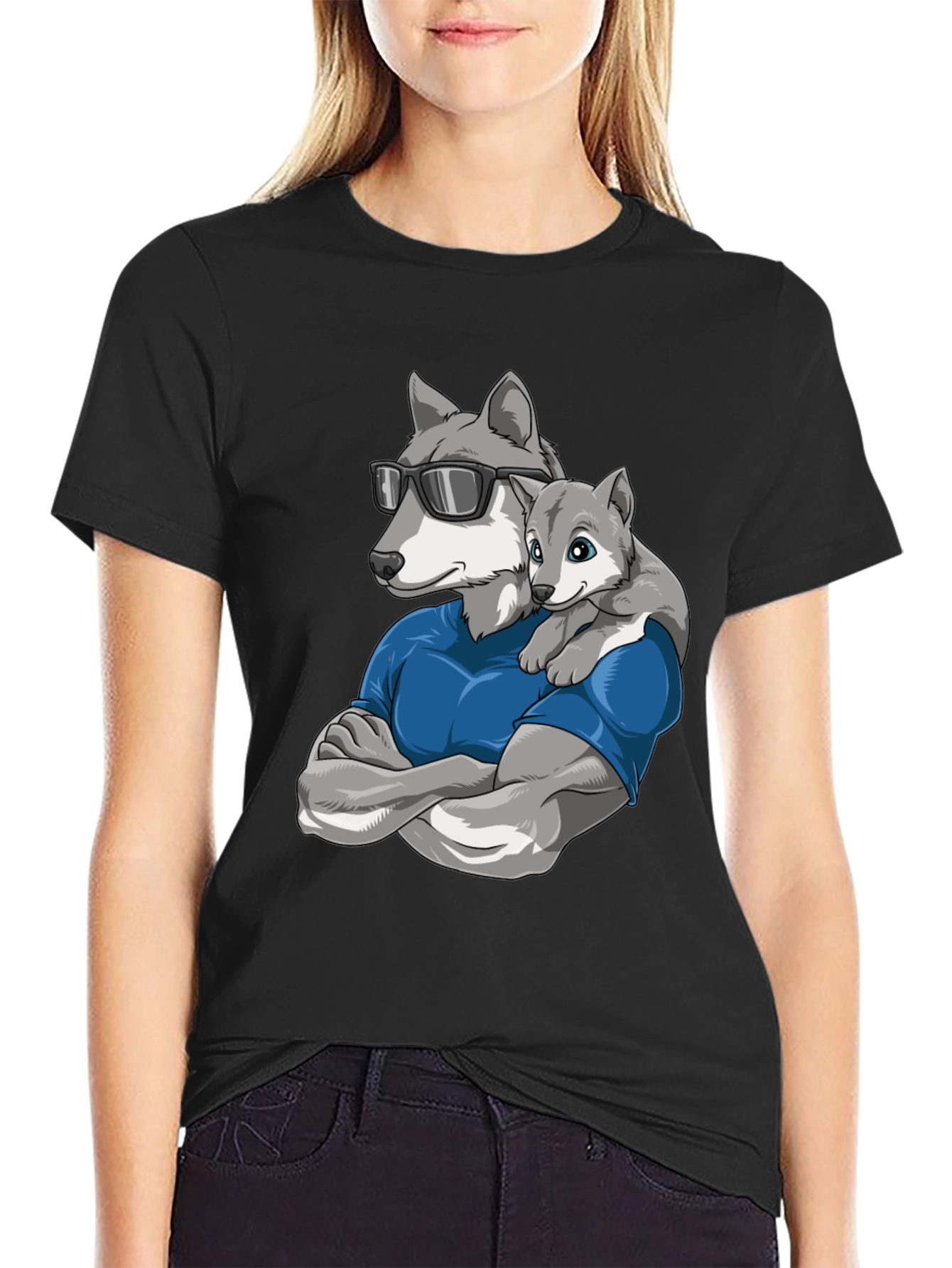 Cool Wolf Dad T-Shirt