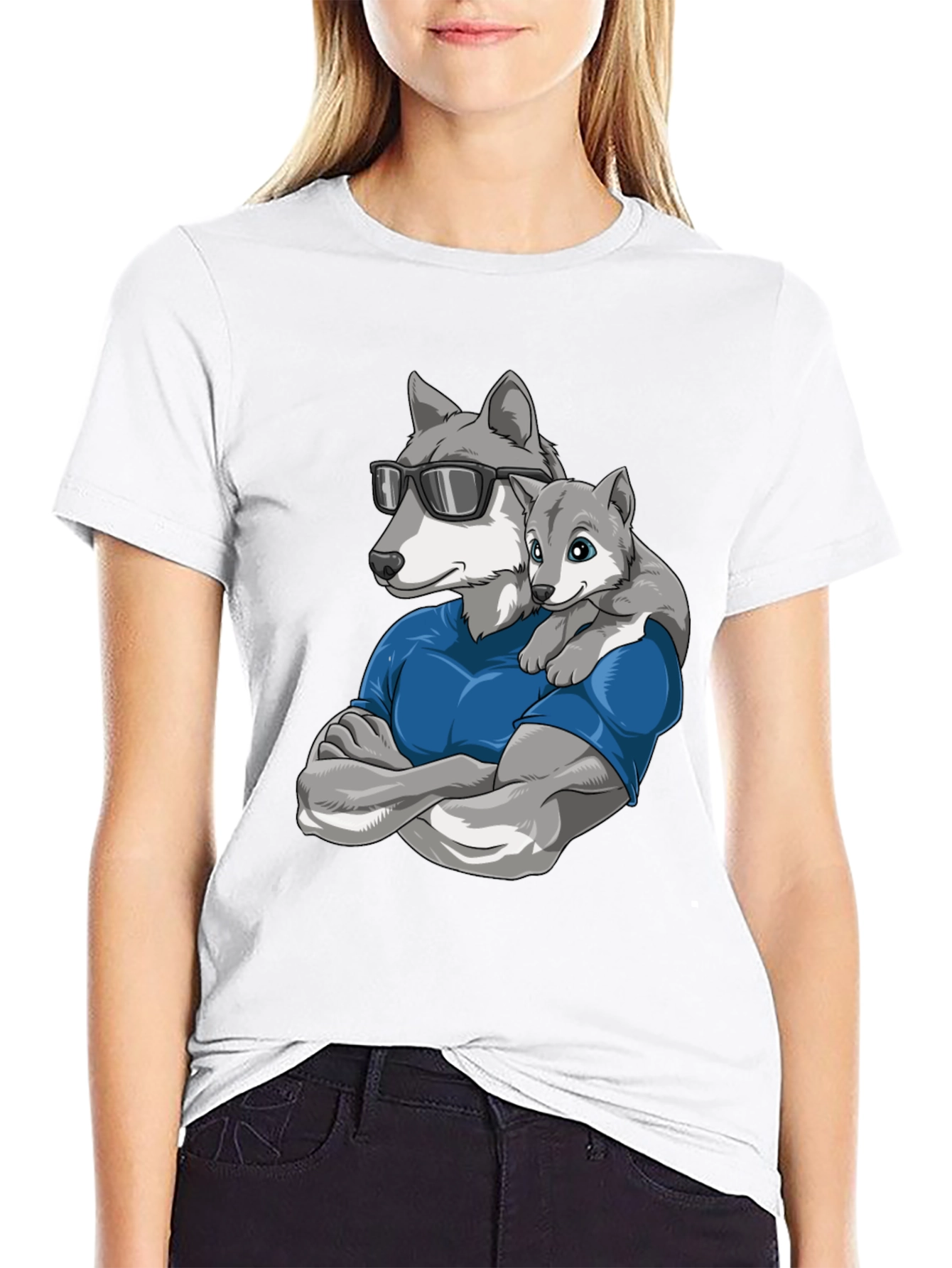 Cool Wolf Dad T-Shirt
