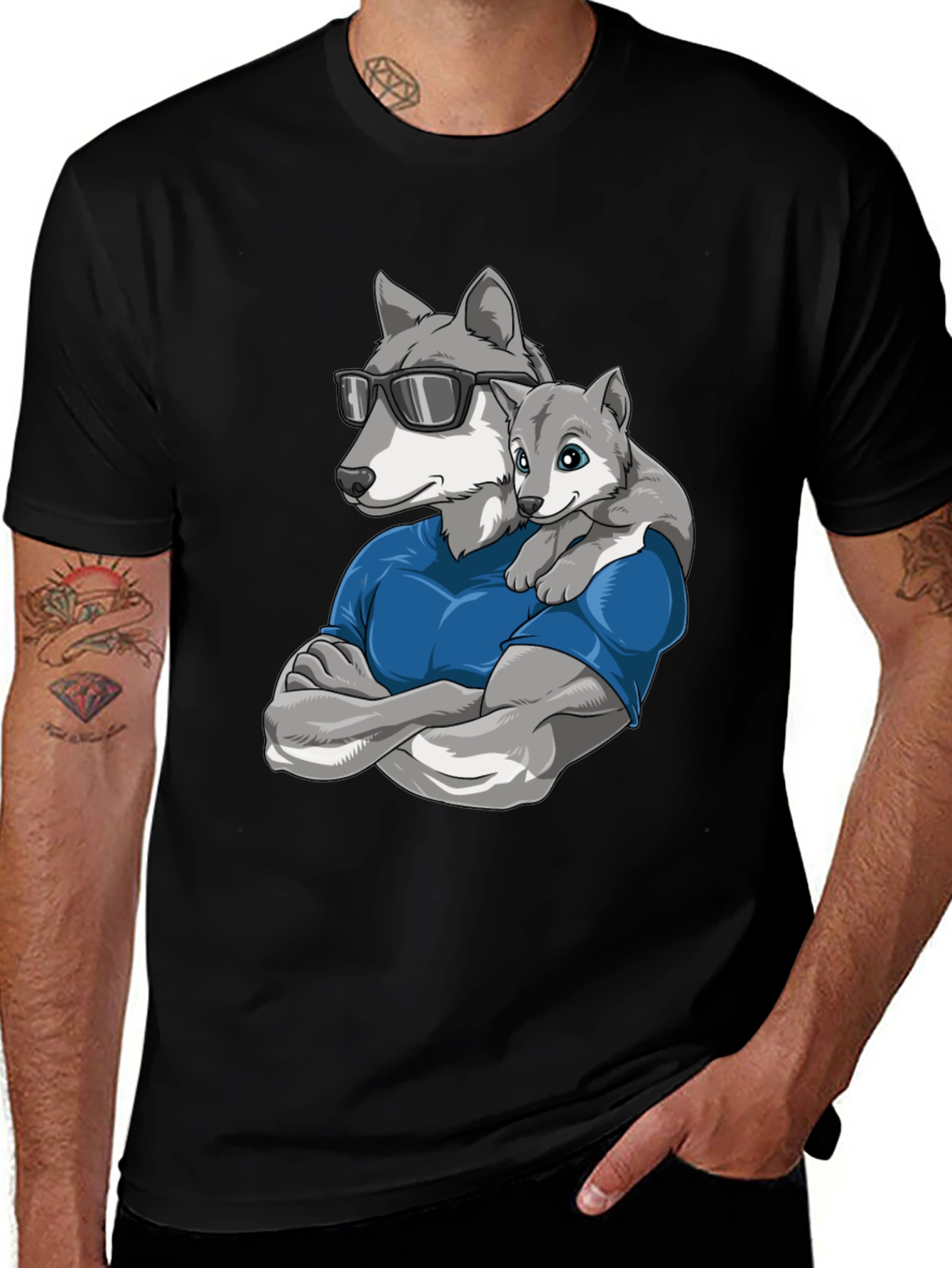 Cool Wolf Dad T-Shirt