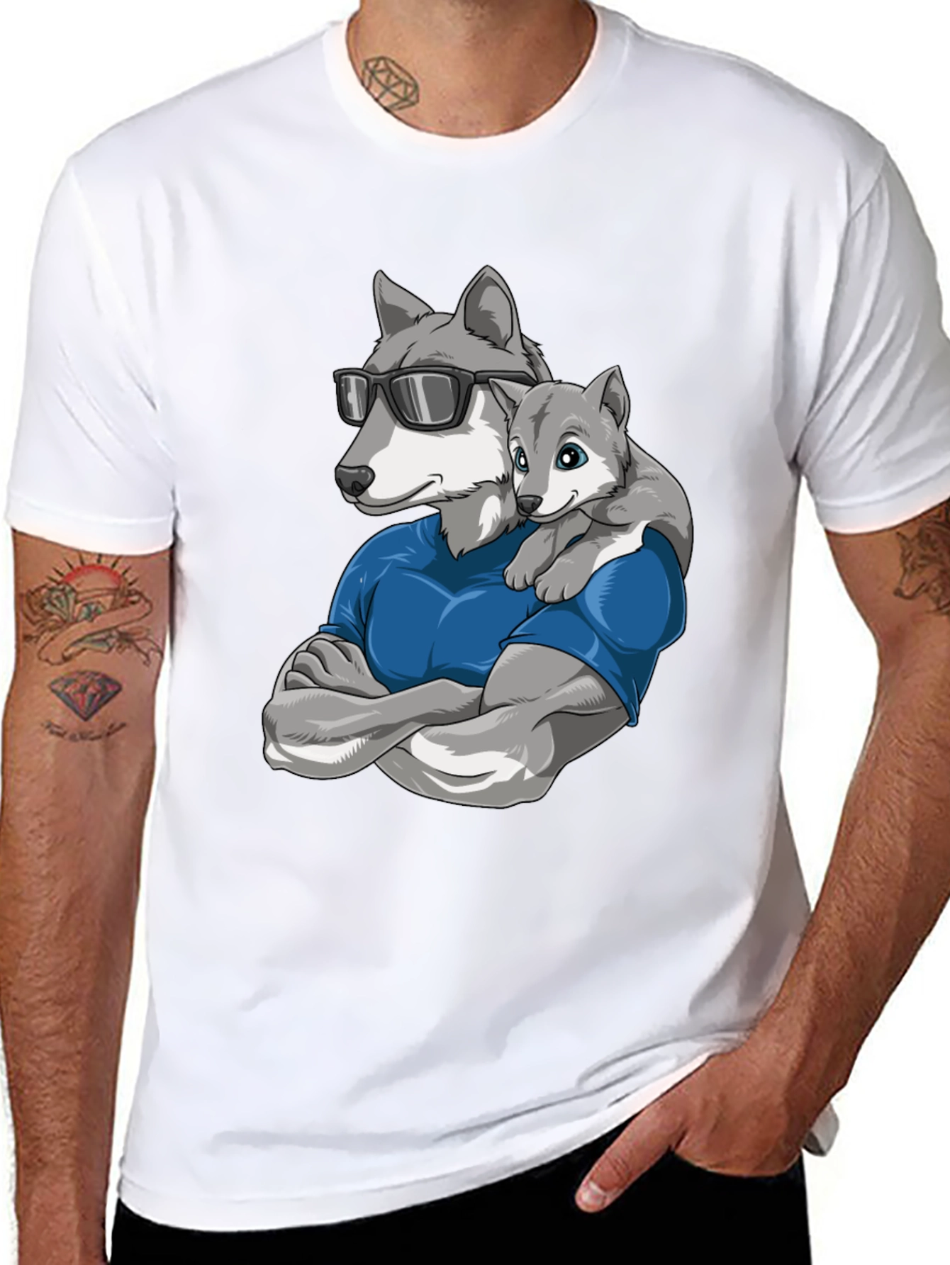 Cool Wolf Dad T-Shirt
