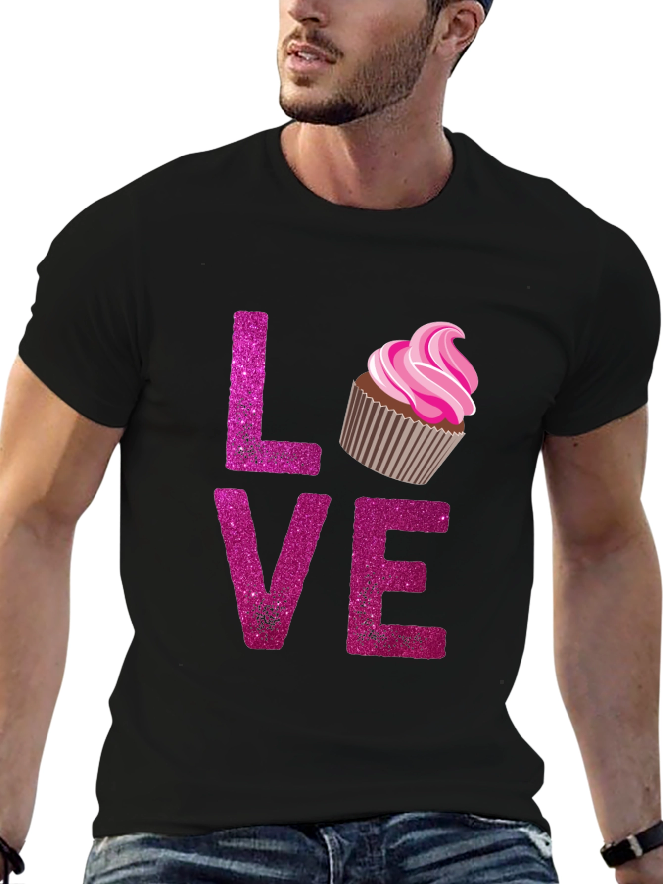 Love Cupcake Graphic Tee - Black
