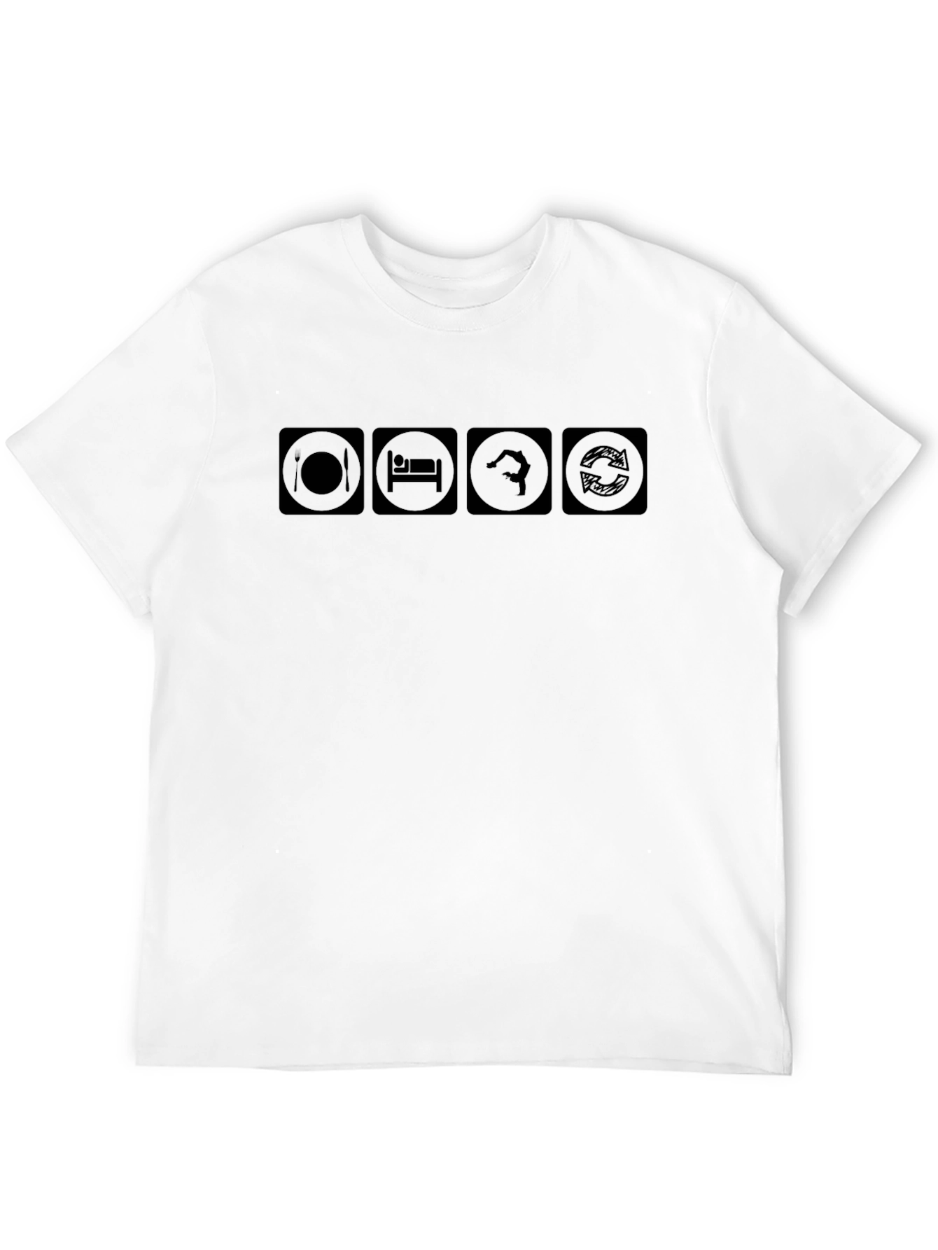 Eat Sleep Dance Repeat Black Graphic T-Shirt